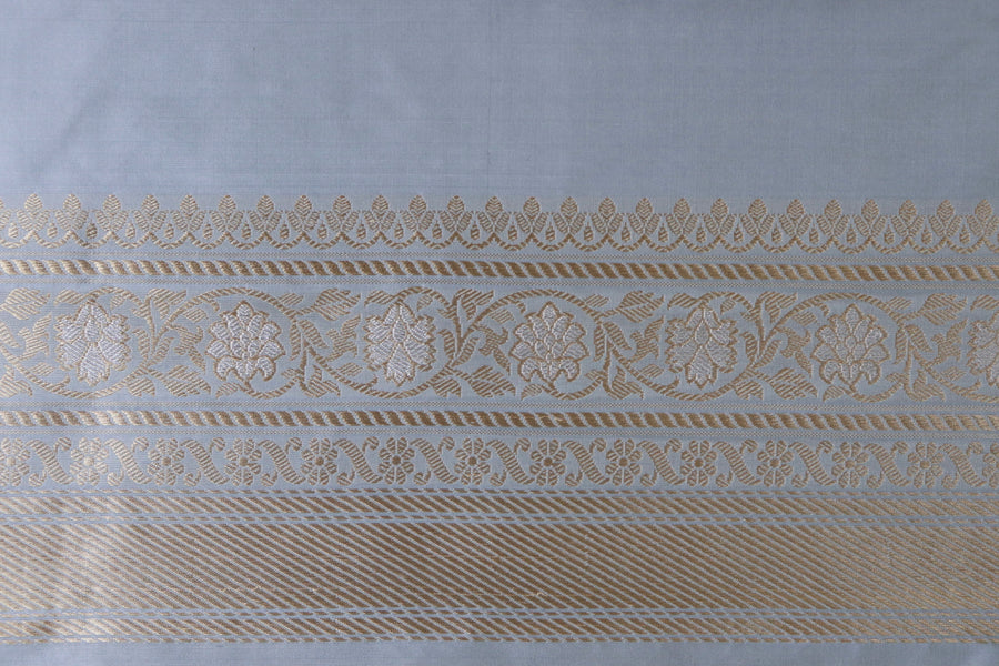 Grey Kadhua Phool Jangla Katan Silk Saree