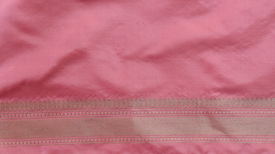 Pink Nargis Motif Pure Silk Handloom Banarsi Saree