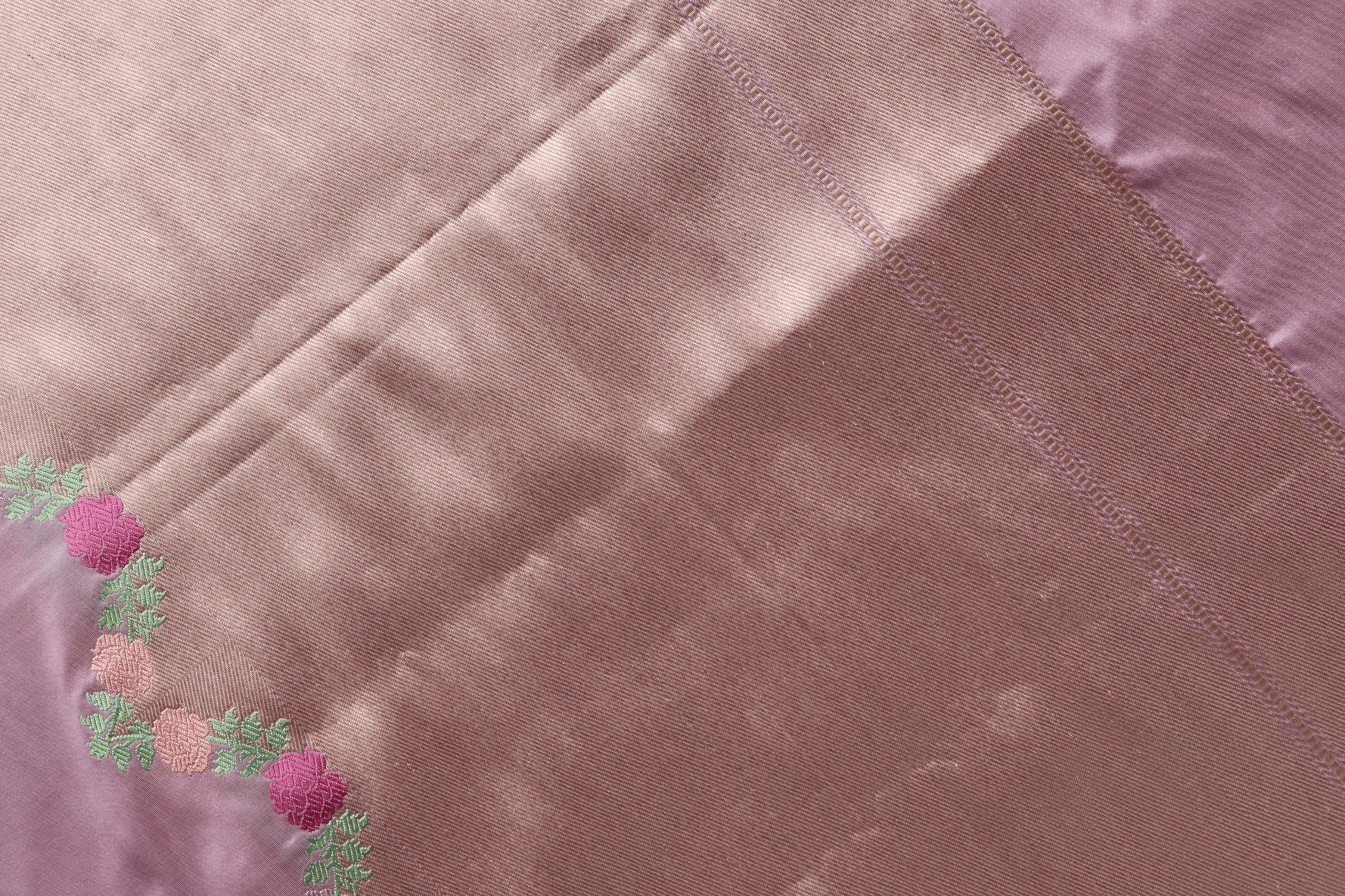 Pink Floral Border Pure Silk Handloom Banarasi Saree