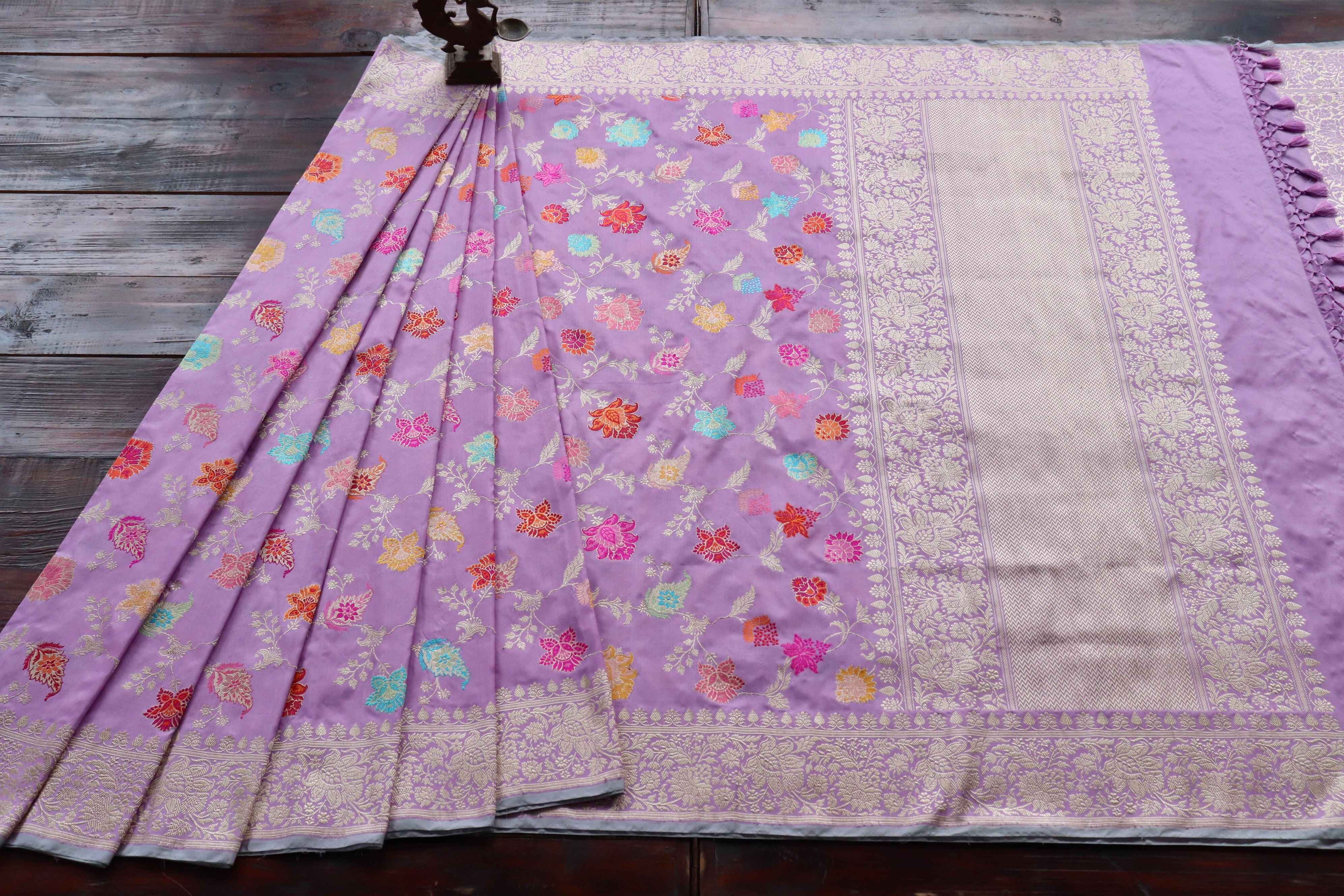 Amethyst Kimkhab Pure Silk Handloom Saree