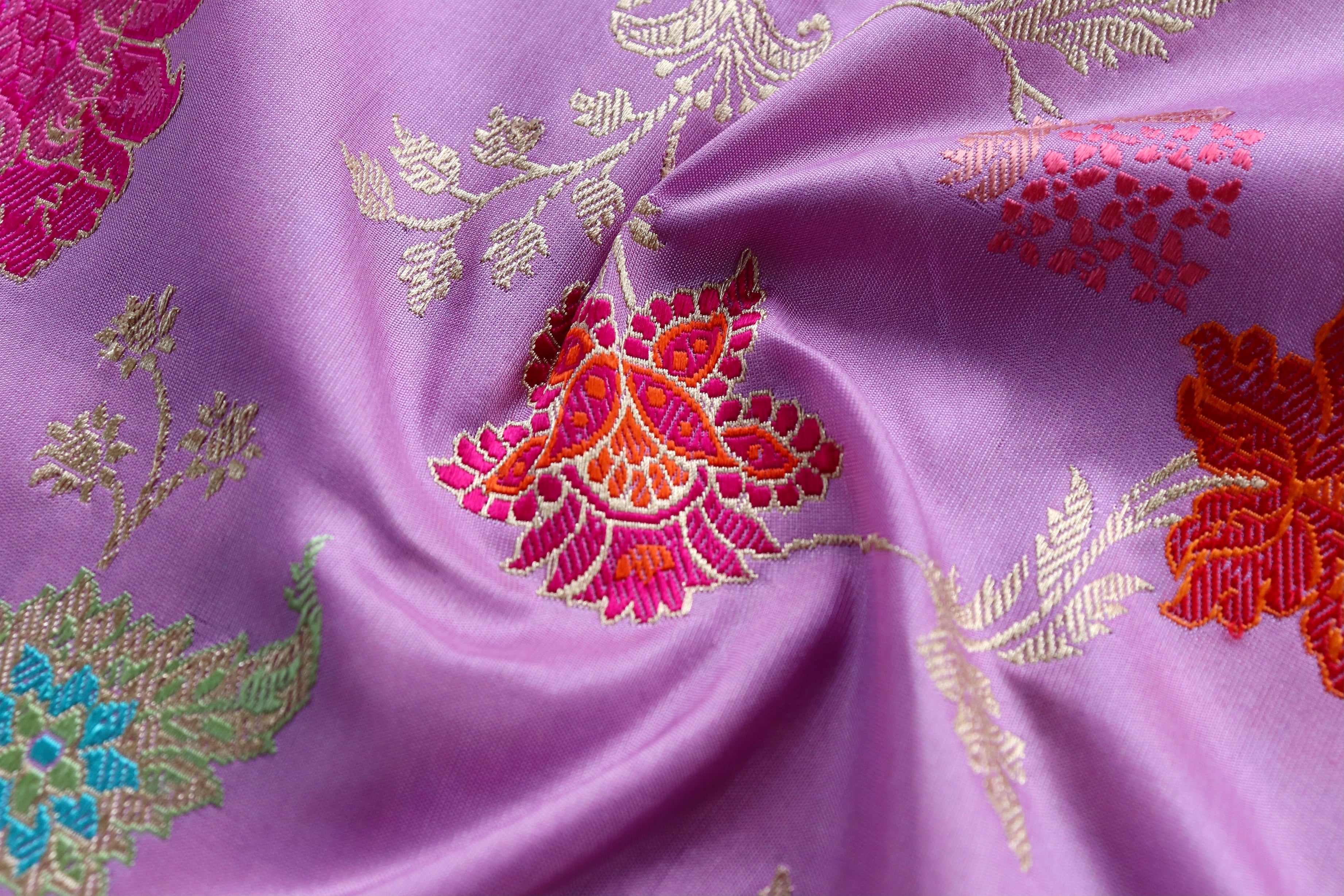 Amethyst Kimkhab Pure Silk Handloom Saree