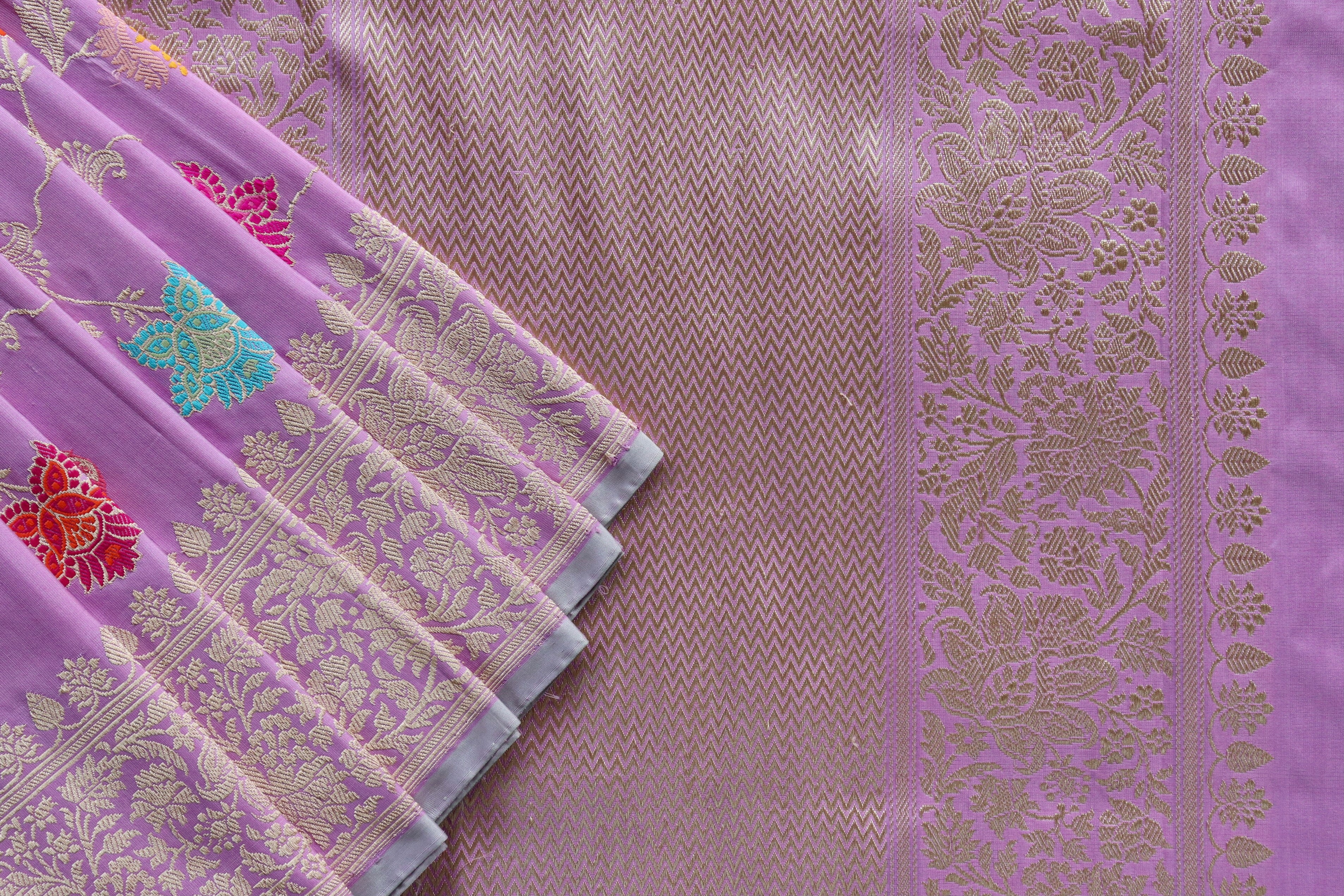 Amethyst Kimkhab Pure Silk Handloom Saree