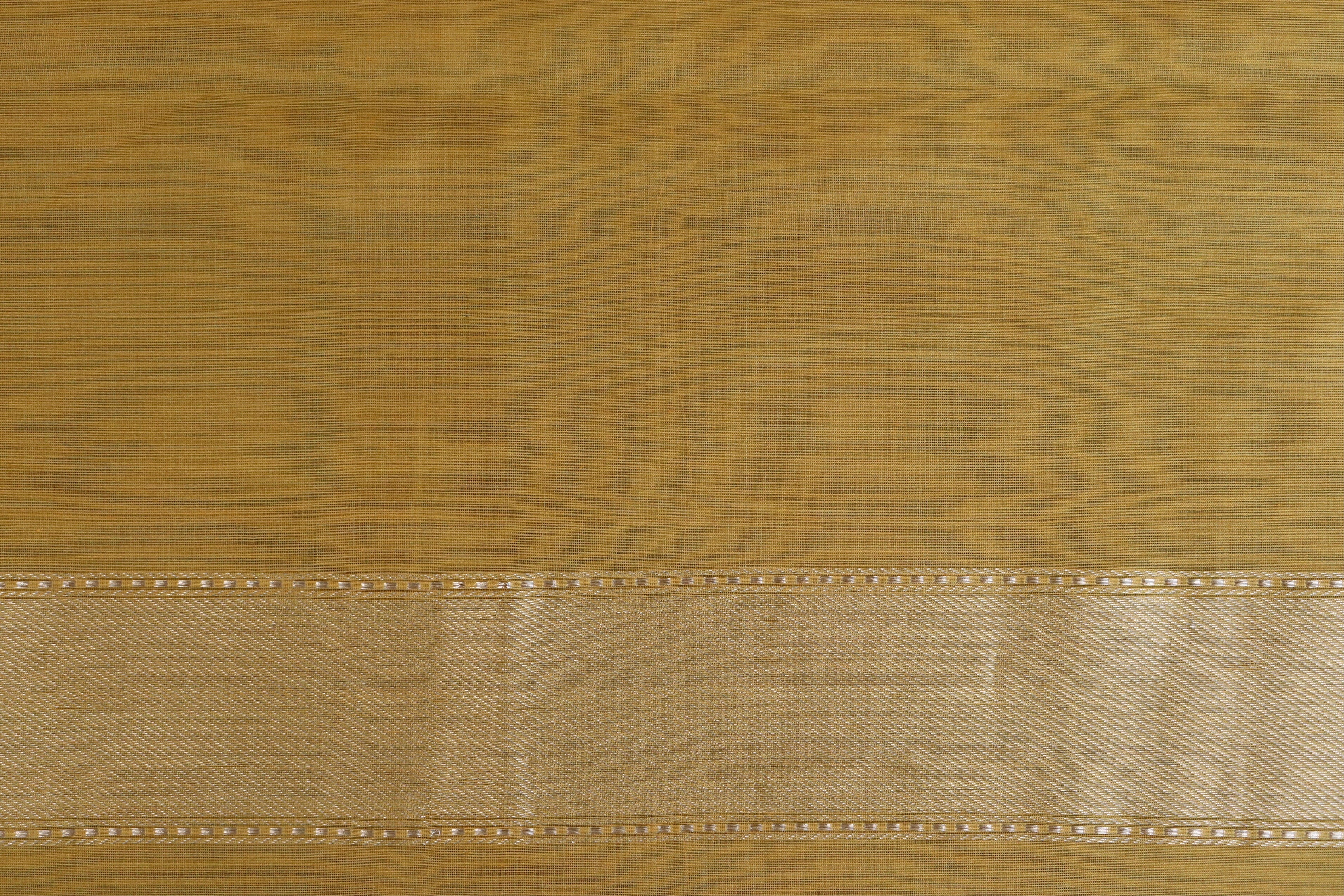 Yellow Kadhua Organza By Cotton Handloom Banarasi Saree