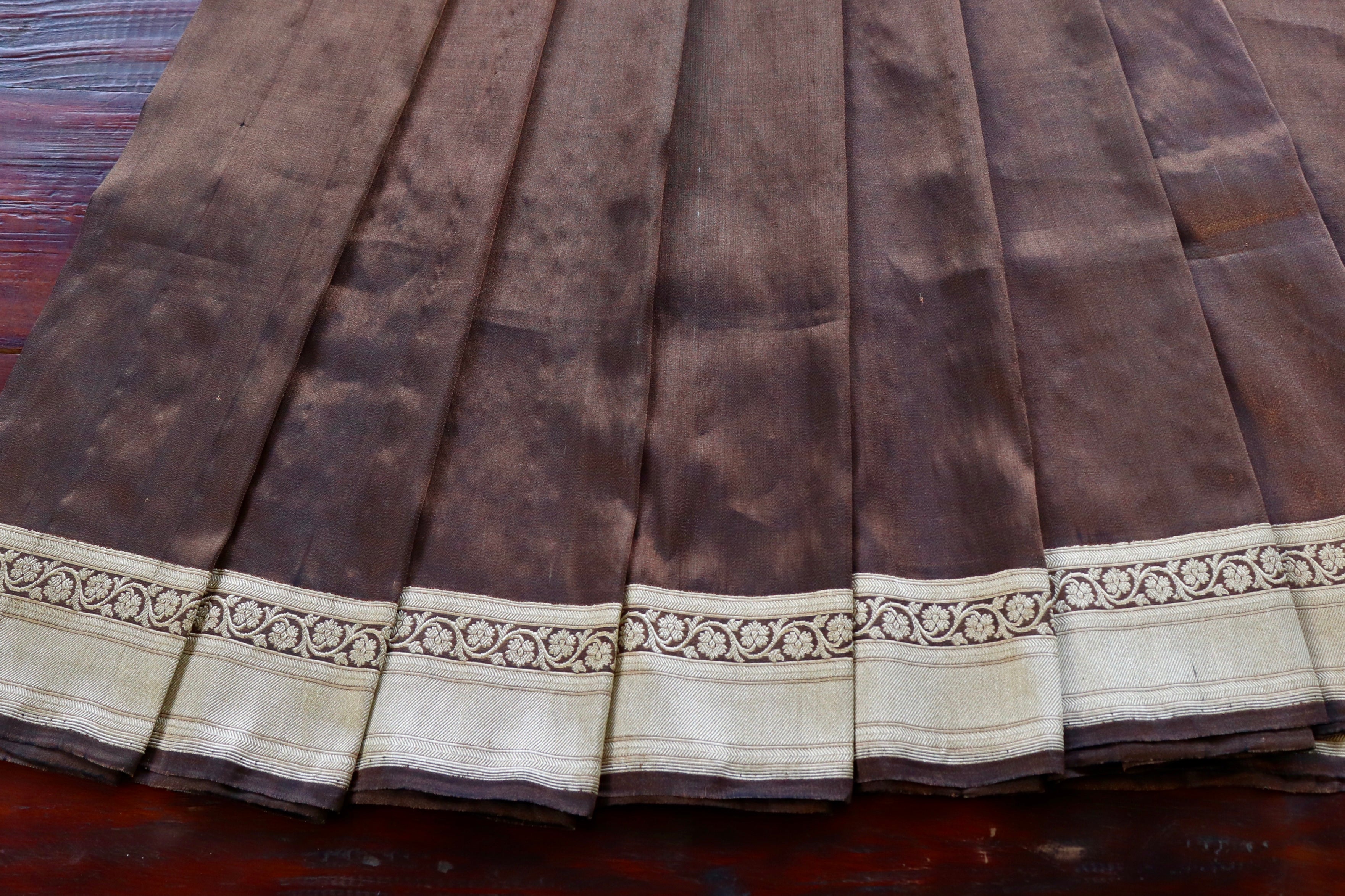 Brown Tissue Banarasi Silk Handloom Saree