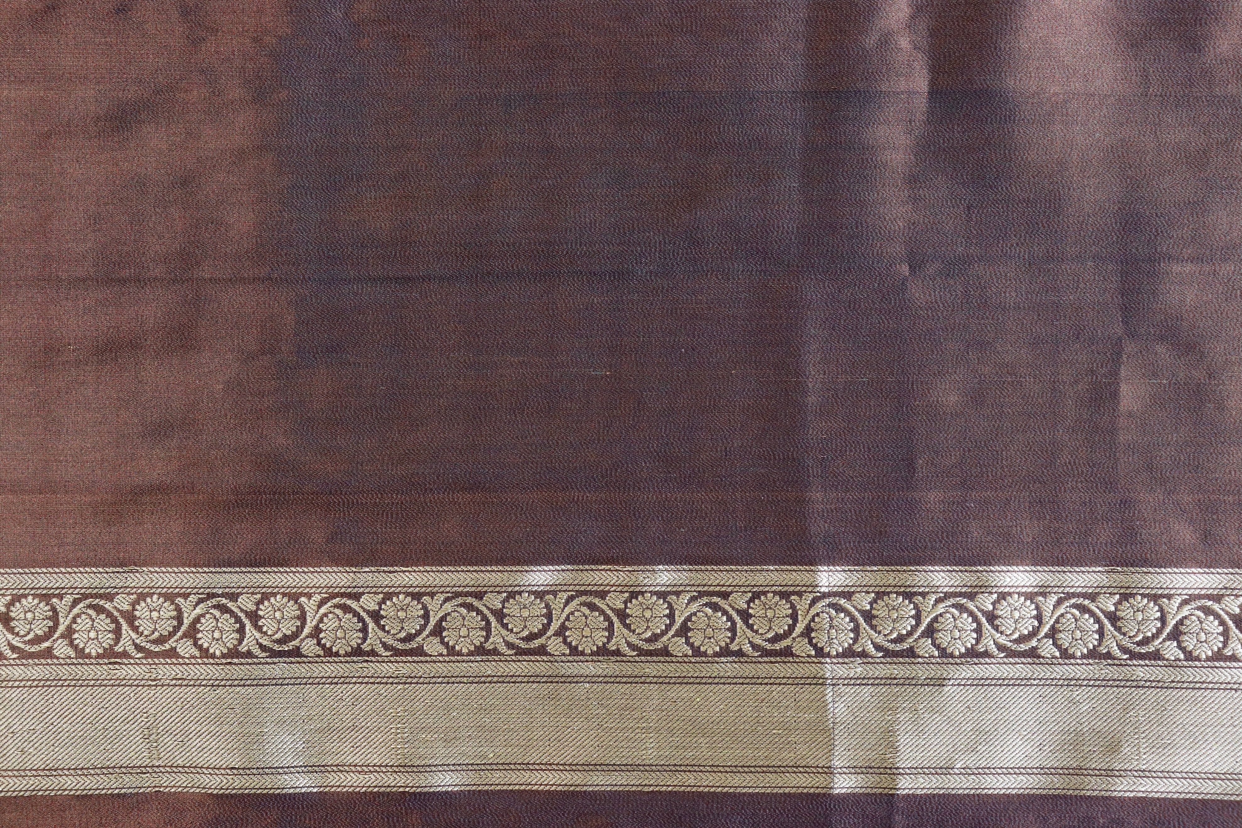 Brown Tissue Banarasi Silk Handloom Saree