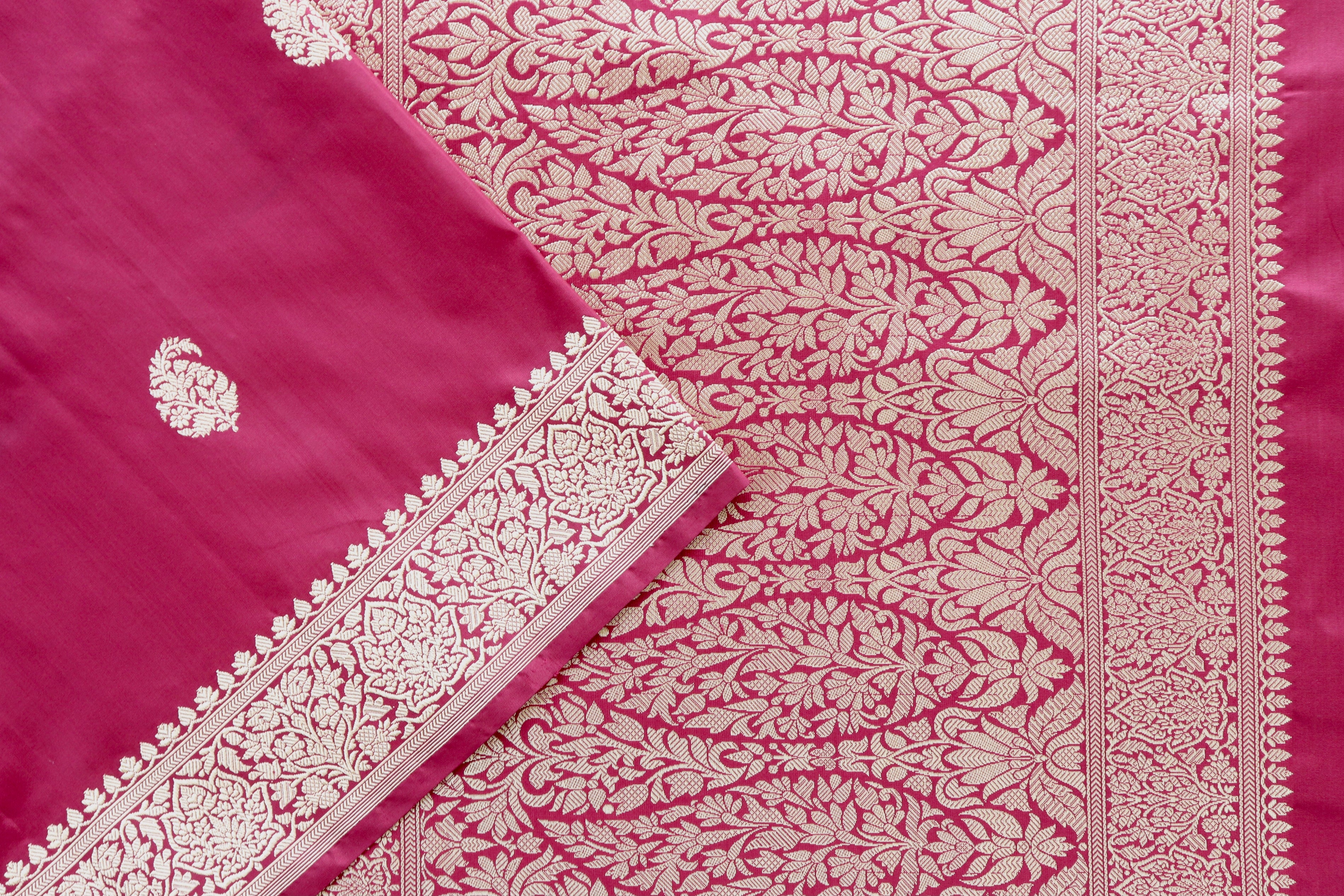 Deep Maroon Kairy Motif Pure Silk Handloom Banarasi Saree