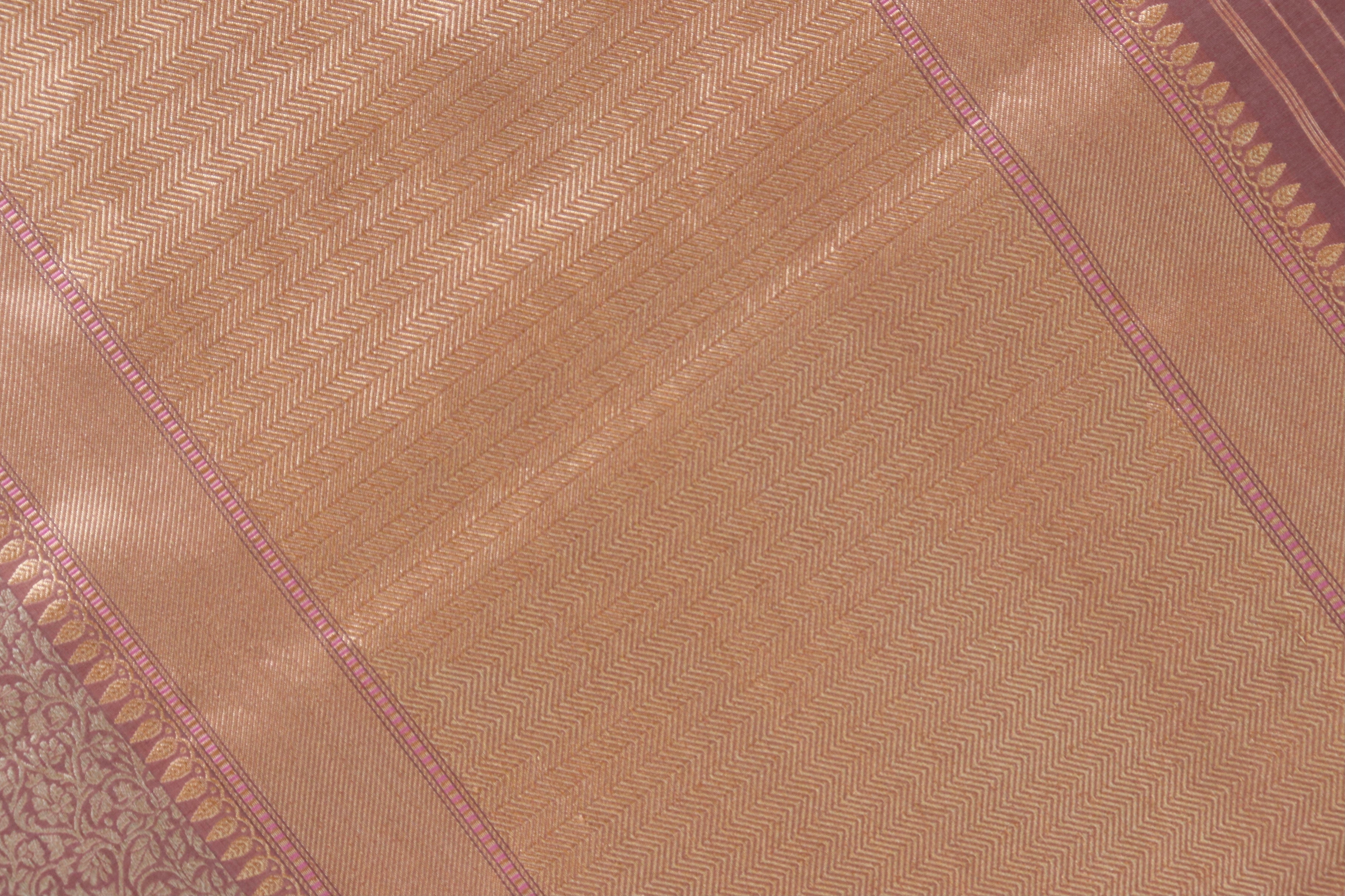 Dusty Pink Tanchoi Pure Silk Handloom Banarasi Saree