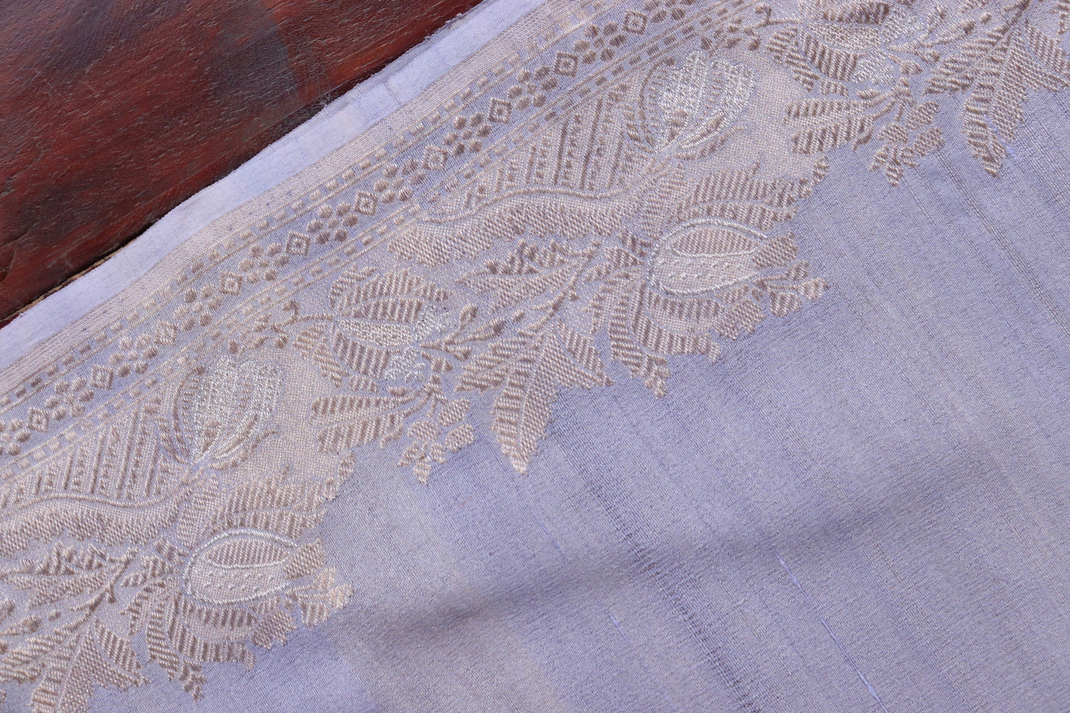 Purple Tussar Silk  Handloom Banarasi Saree