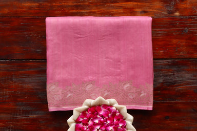Pink Tussar Silk Banarasi Saree | Stuti Weaves