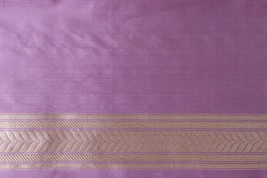 Deep Lilac Kadhua Shikargah Pure Silk Banarasi Saree | Stuti Weaves