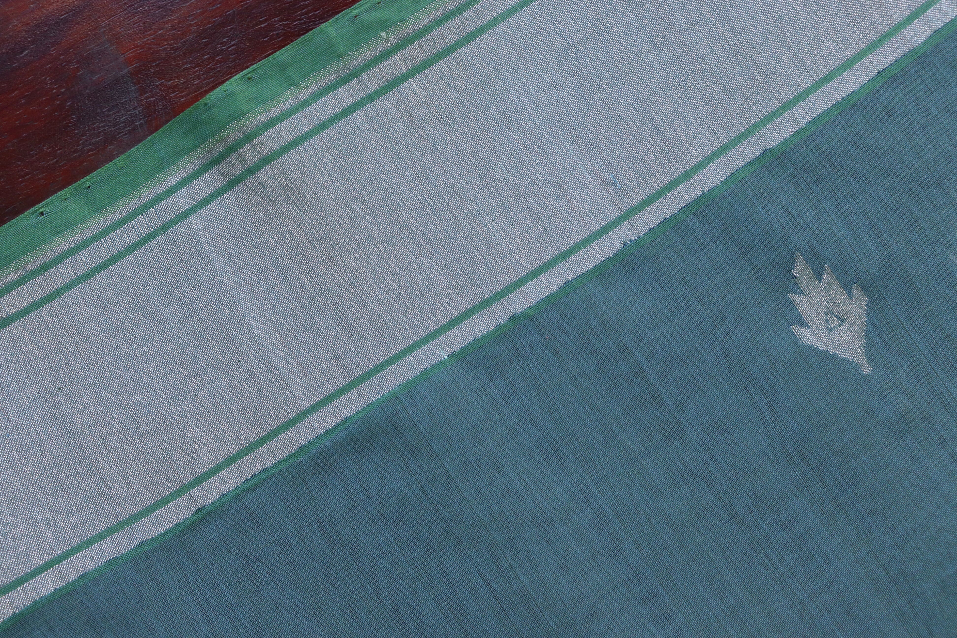 Grey Cotton Banarasi Handloom Saree