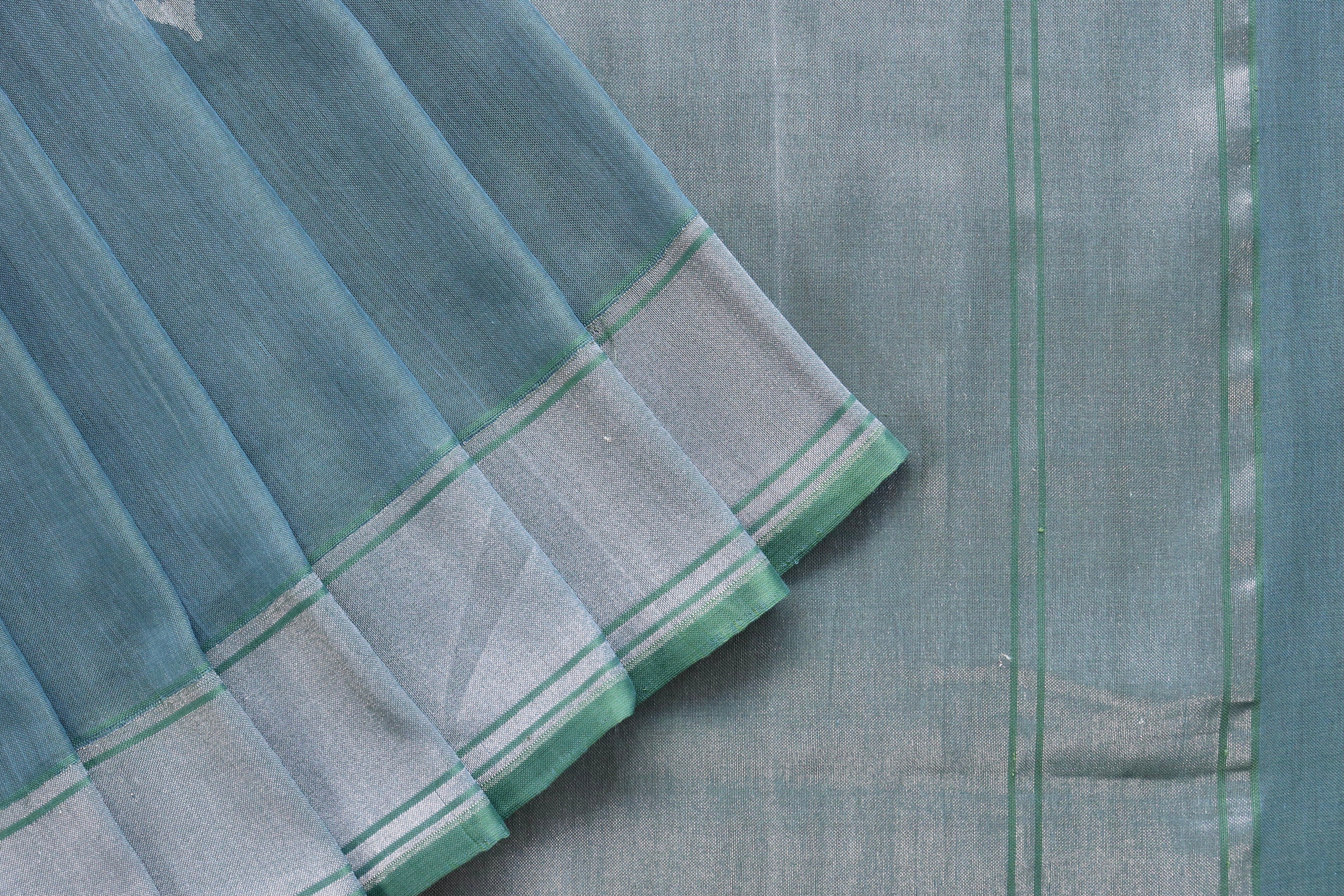 Grey Cotton Banarasi Handloom Saree