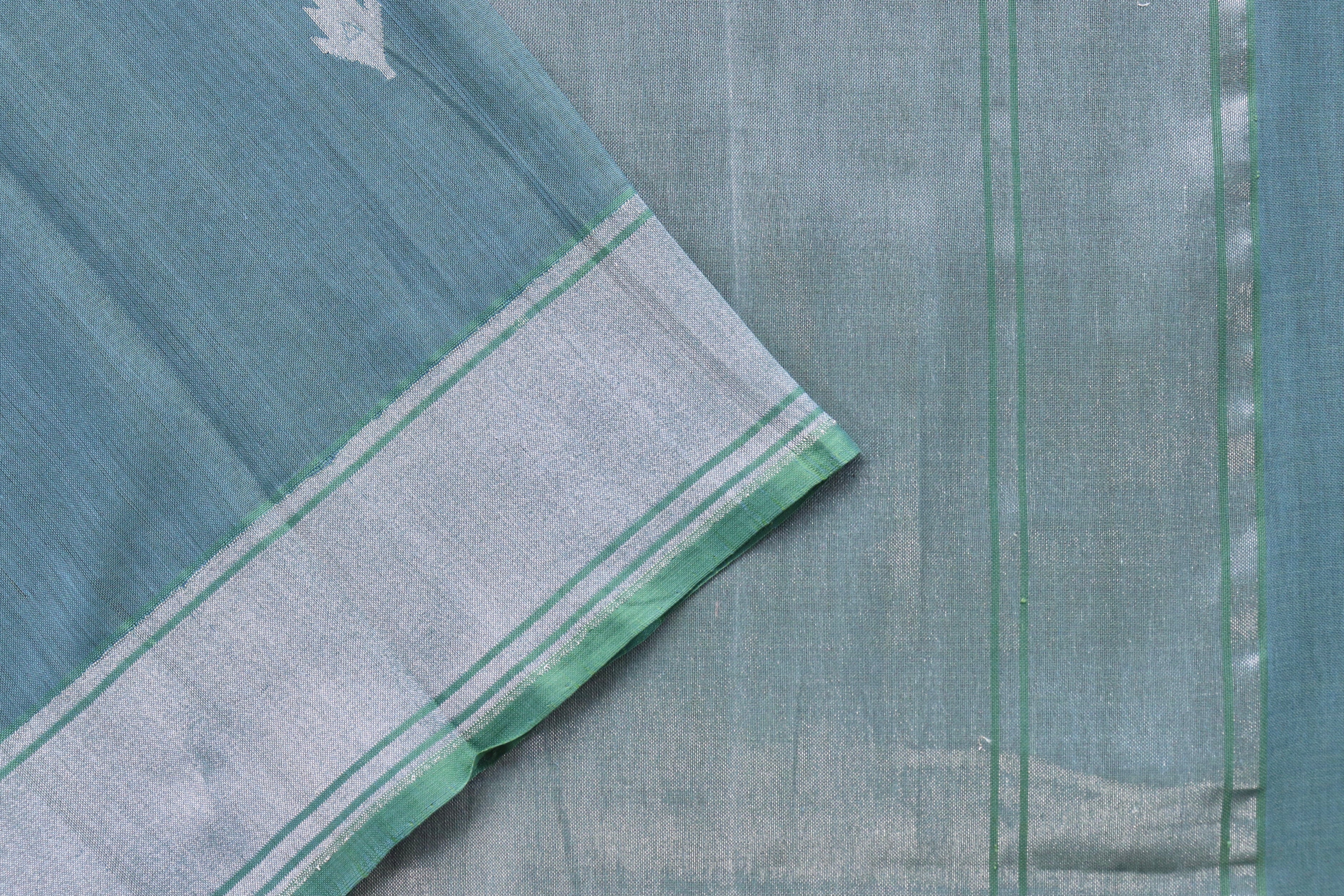 Grey Cotton Banarasi Handloom Saree