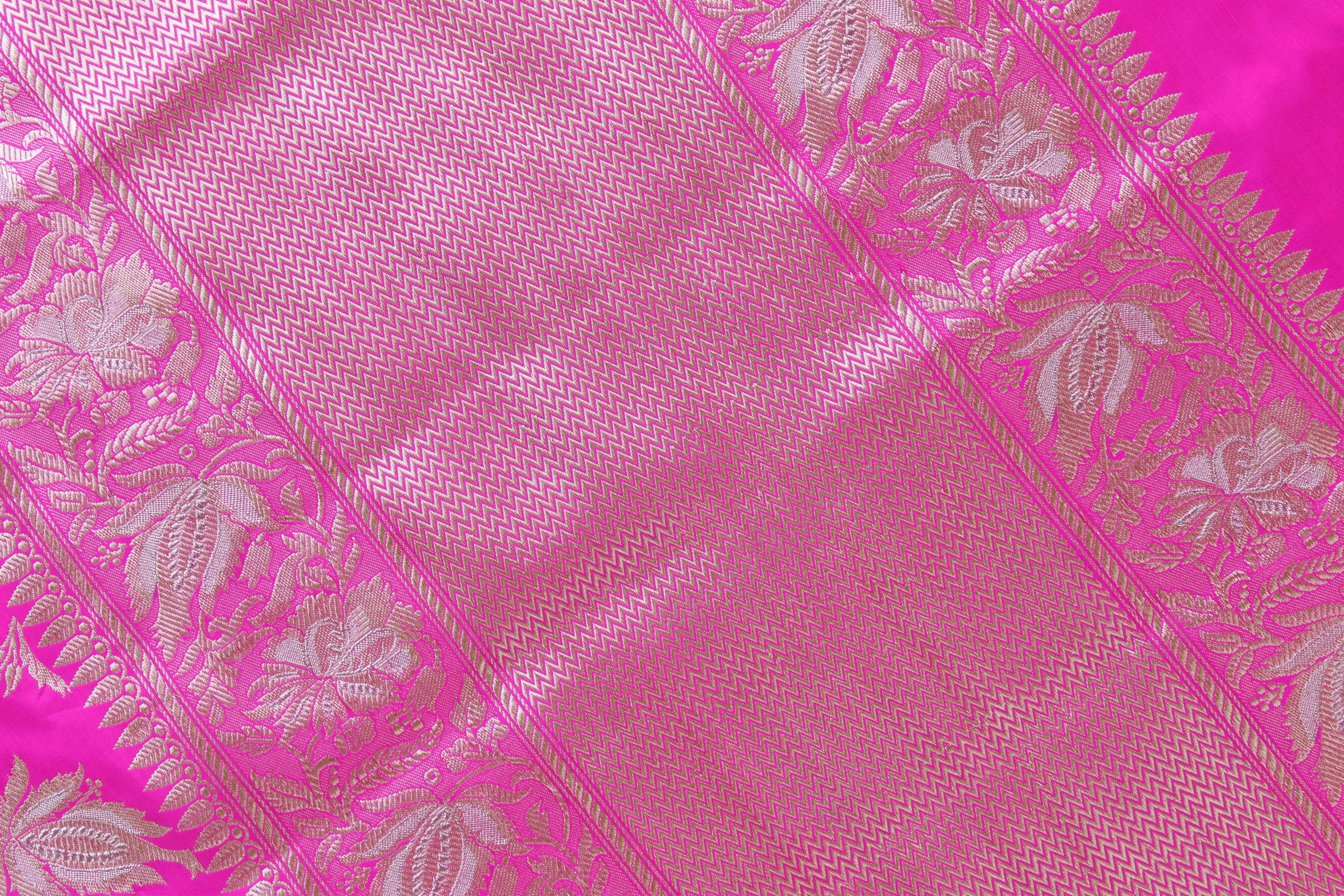 Rani Chinar Jangla Pure Silk Handloom Banarasi Saree