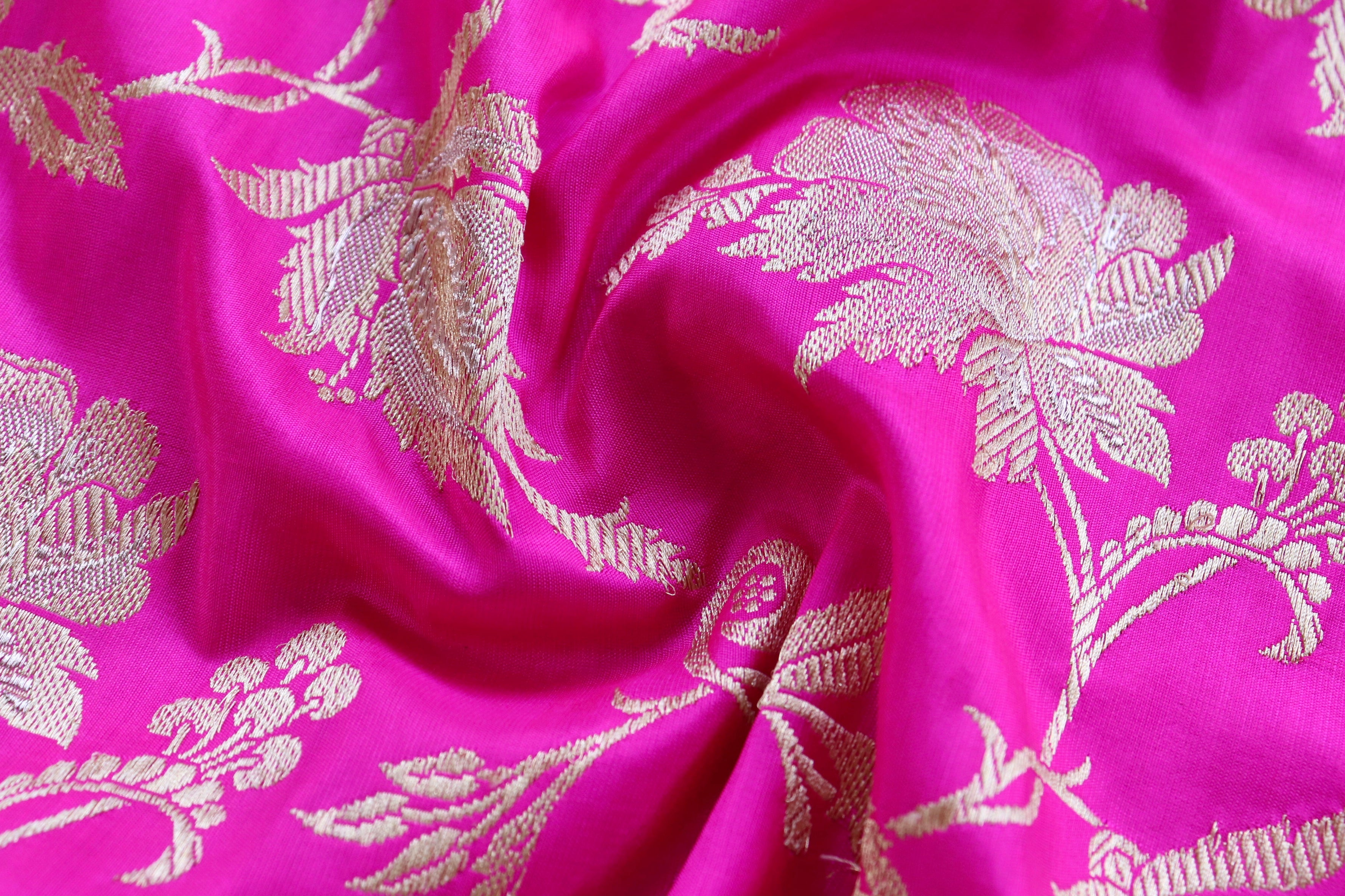Rani Chinar Jangla Pure Silk Handloom Banarasi Saree