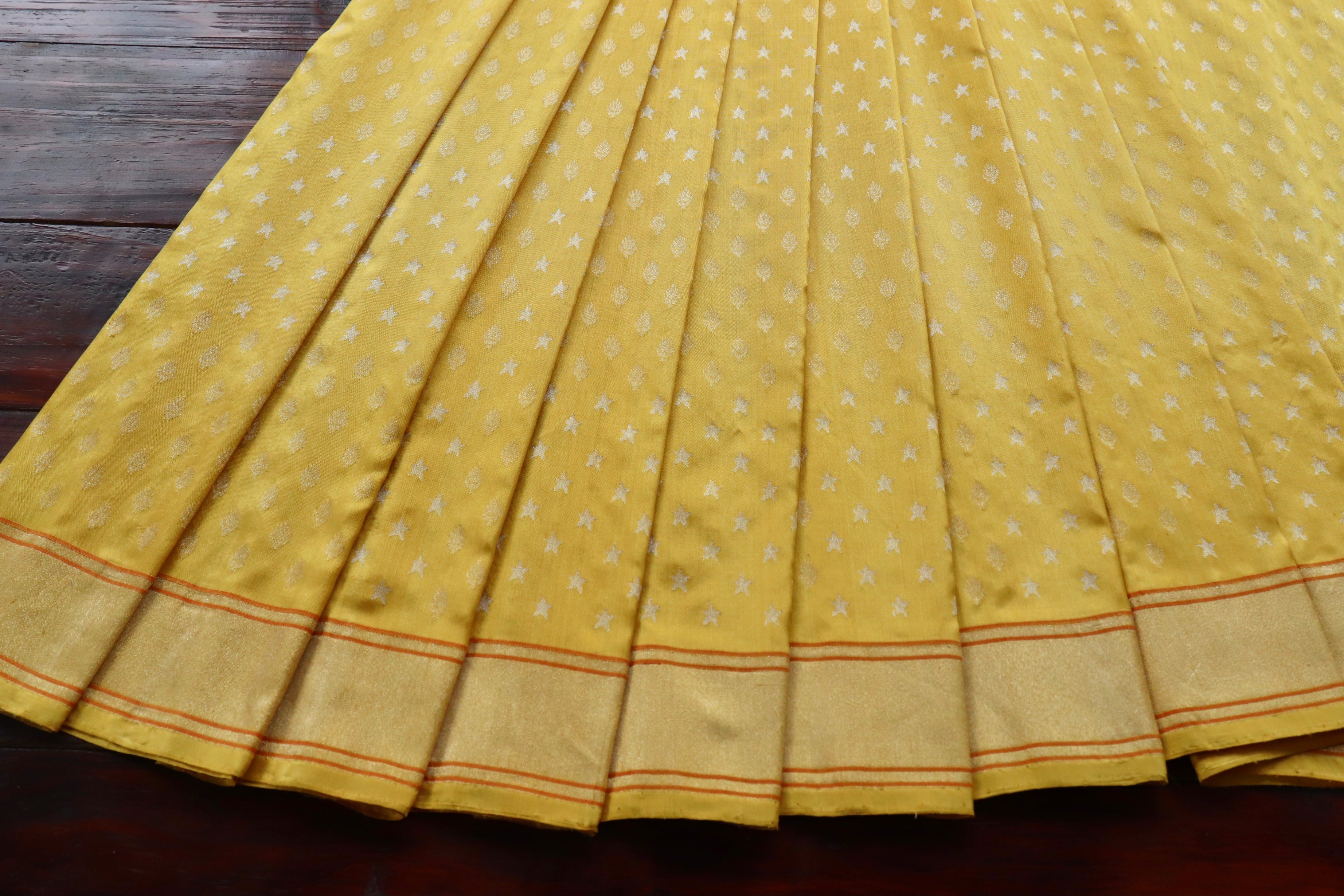 Yellow Pure Zari Silk Handwoven Banarasi Saree