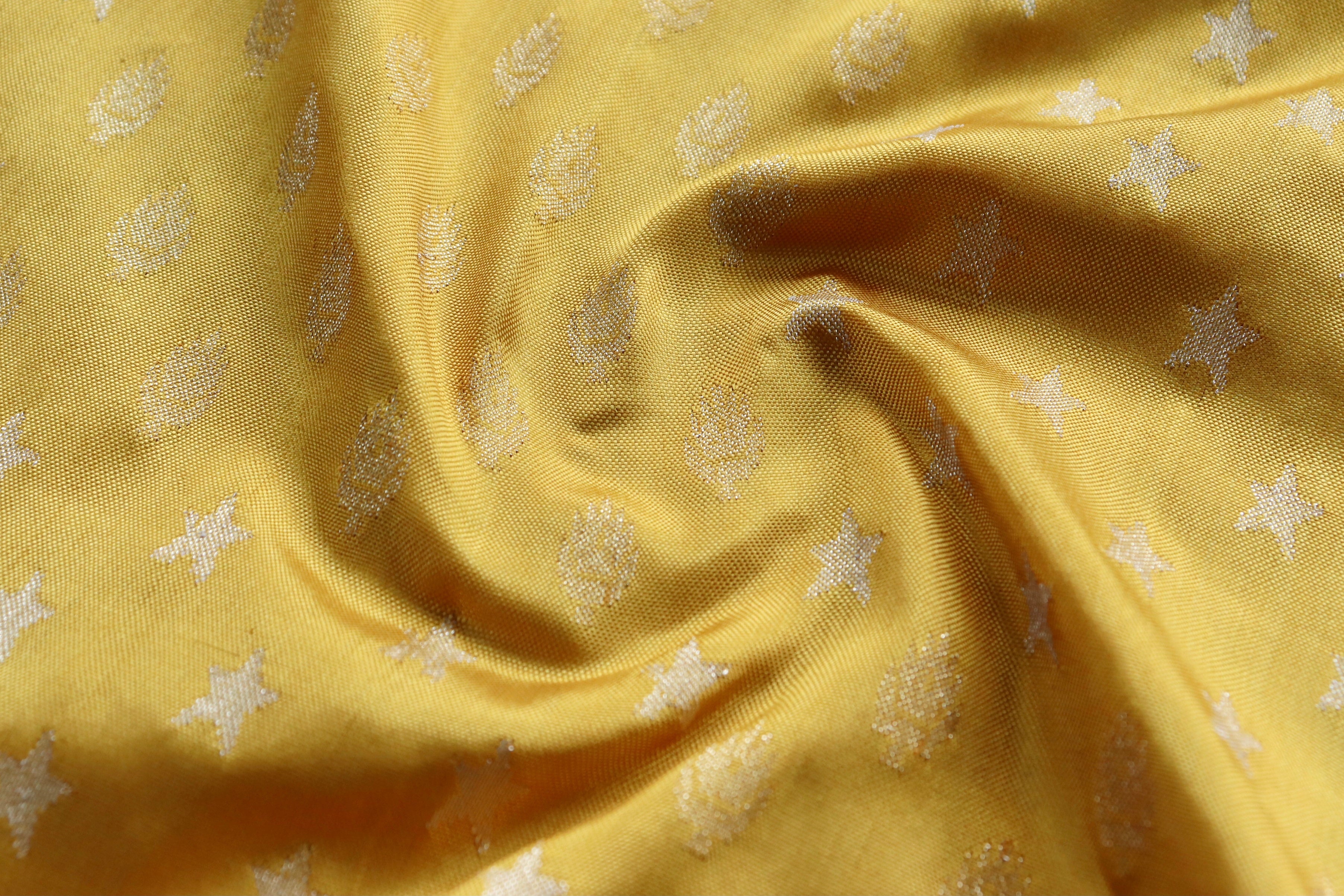 Yellow Pure Zari Silk Handwoven Banarasi Saree