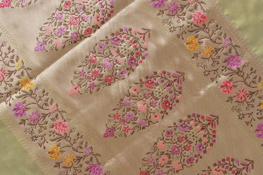 Olive Meenadar Kadhua  Pure Silk Handloom Banarasi Saree