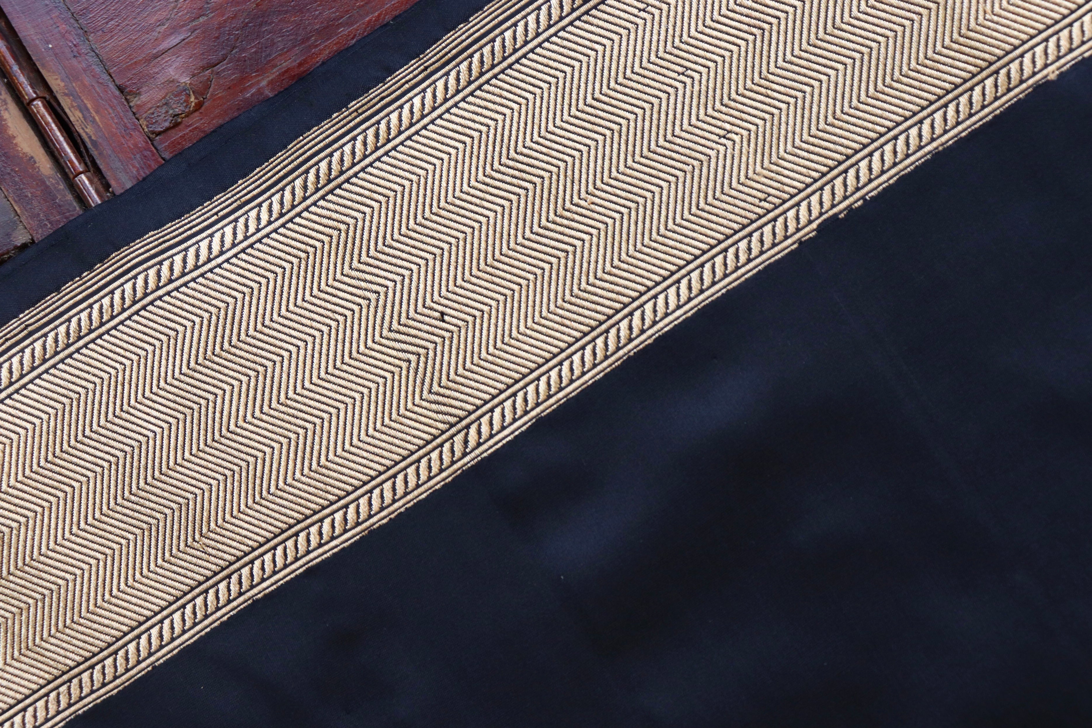 Black Alfi Pure Silk Handloom Banarasi Saree