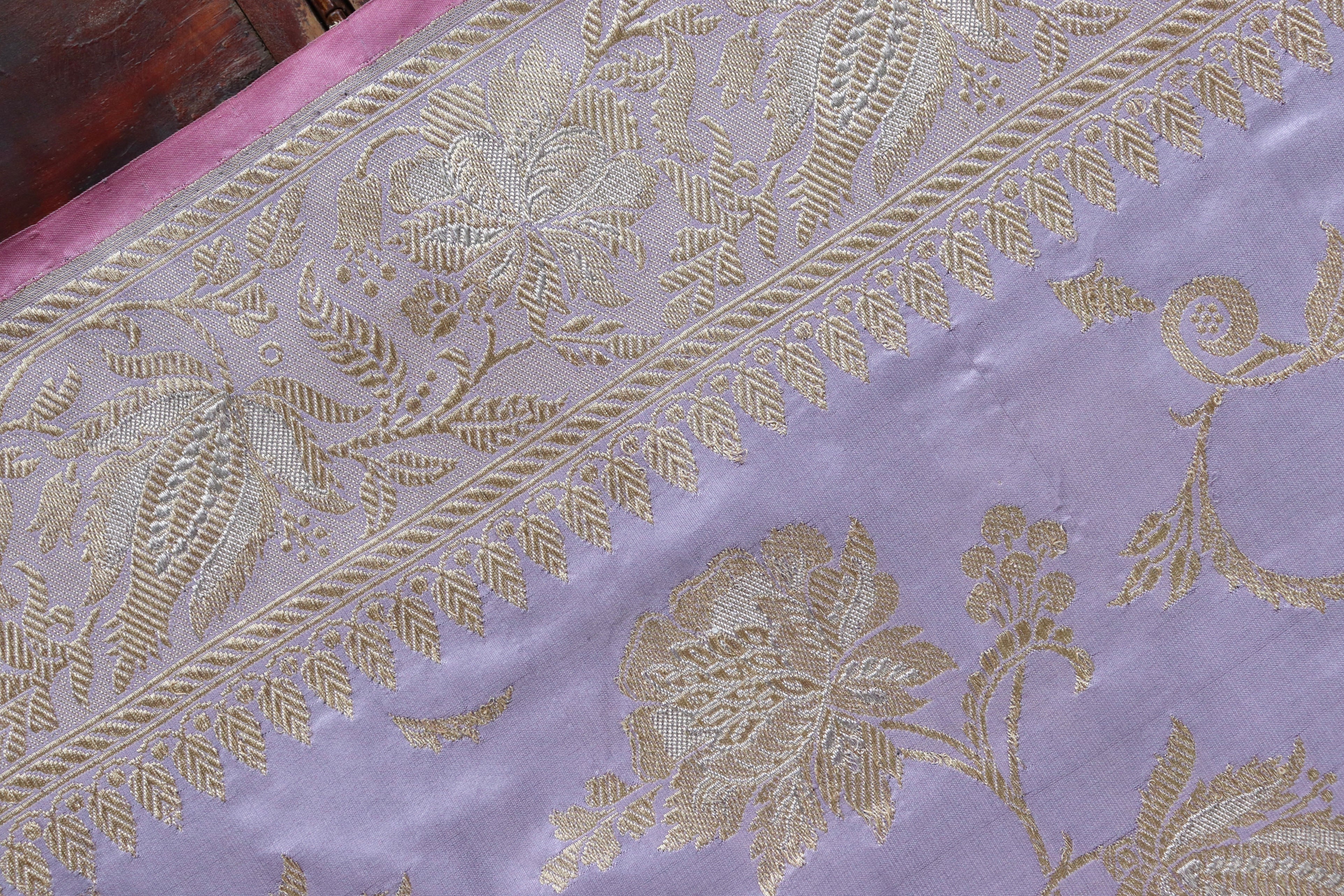 Lilac Chinar Jangla Pure Silk Handloom Banarasi Saree