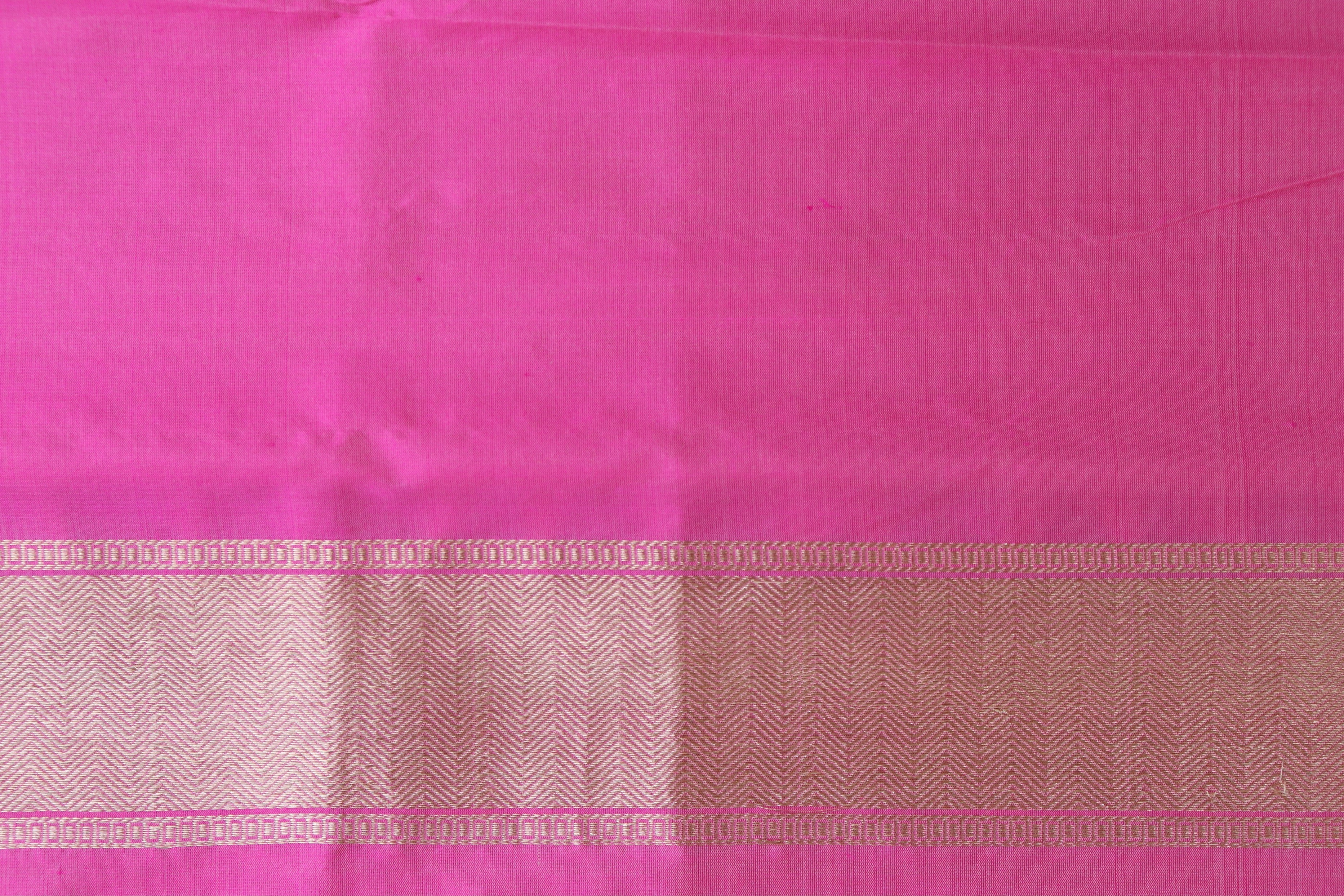 Taffy Pink Kairy Kuniya Pure Silk Handloom Banarasi Saree
