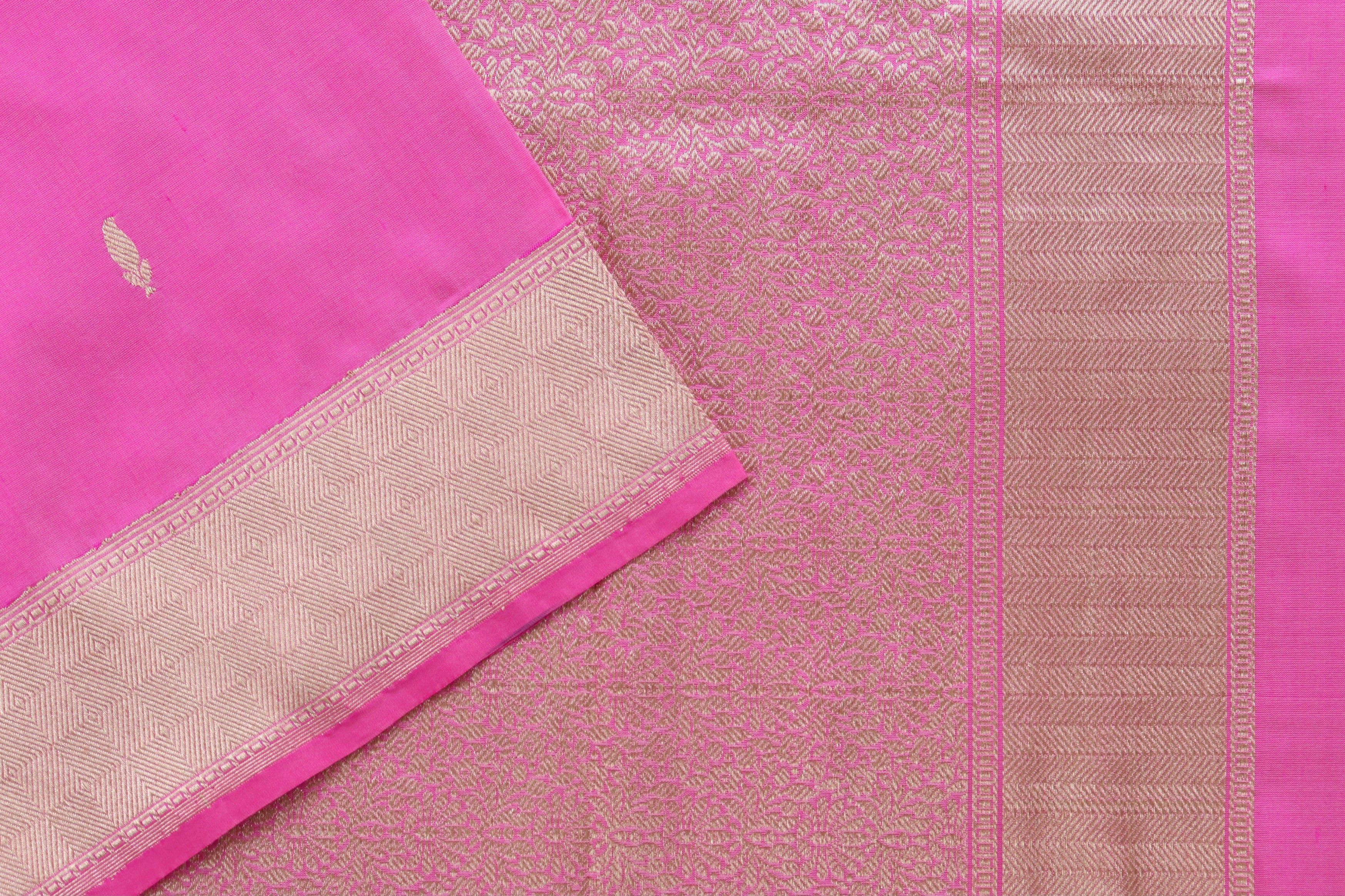 Taffy Pink Kairy Kuniya Pure Silk Handloom Banarasi Saree