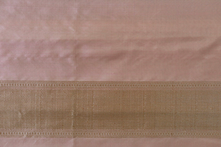 Peachy Pink Kairy Kuniya Pure Silk Handloom Banarsi Saree