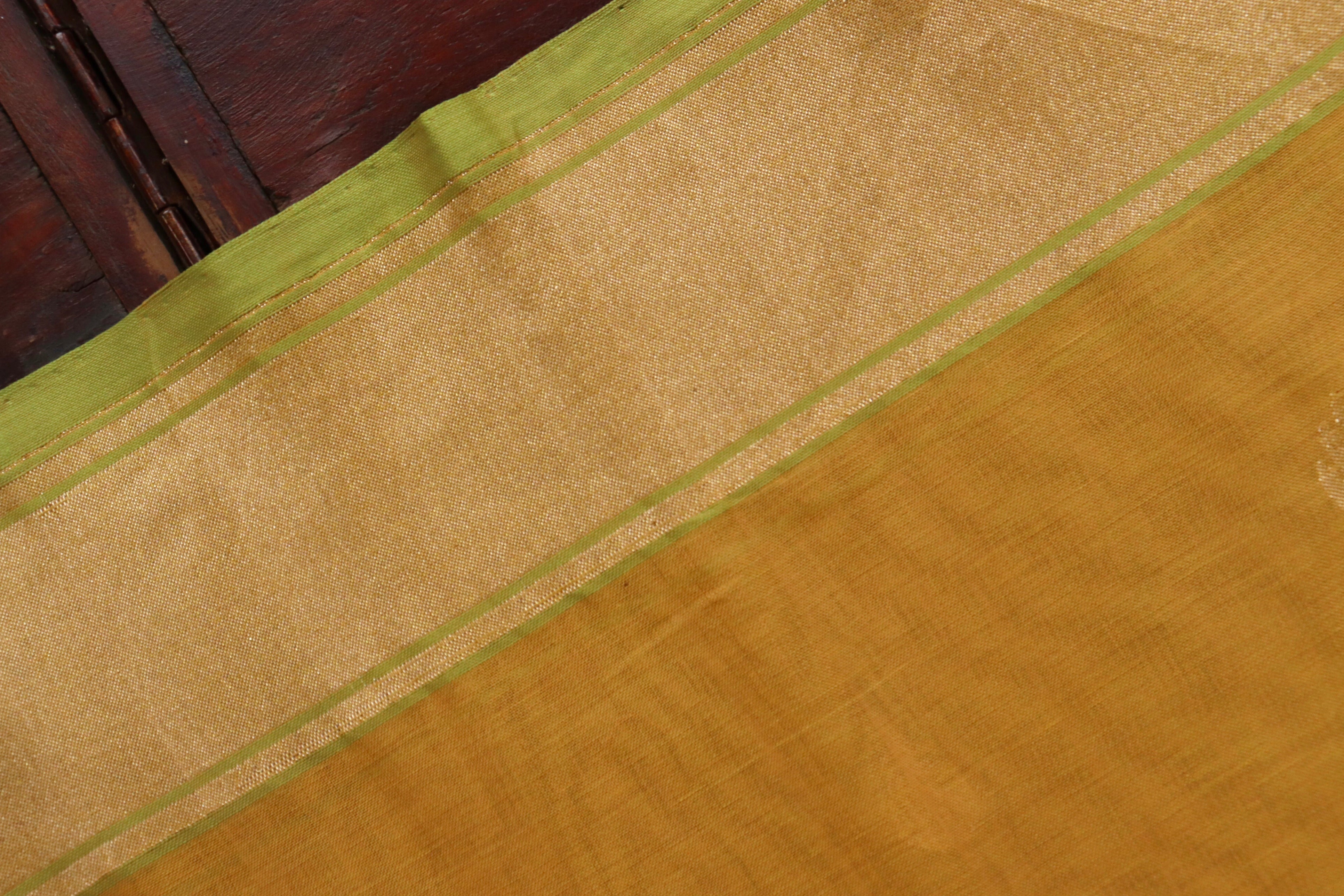 Yellow Cotton Kadhua Motif Banarasi Handloom Saree