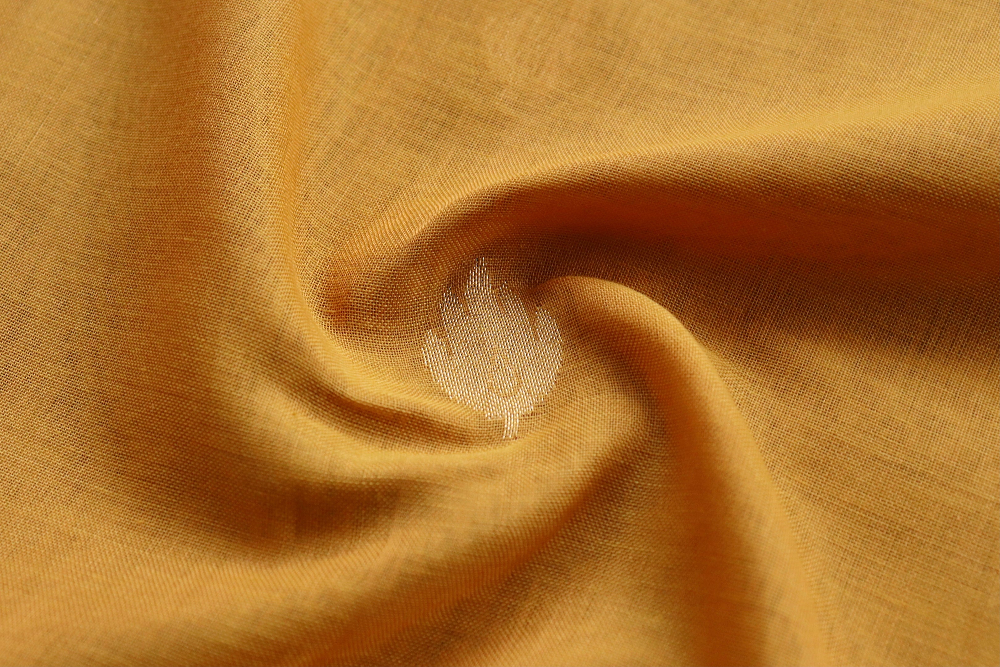Yellow Cotton Kadhua Motif Banarasi Handloom Saree