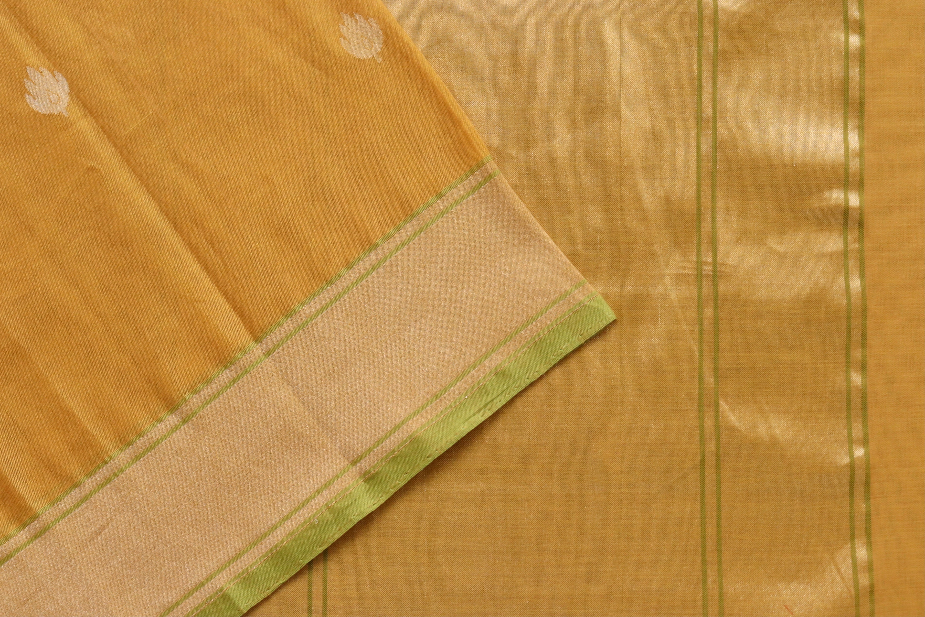 Yellow Cotton Kadhua Motif Banarasi Handloom Saree