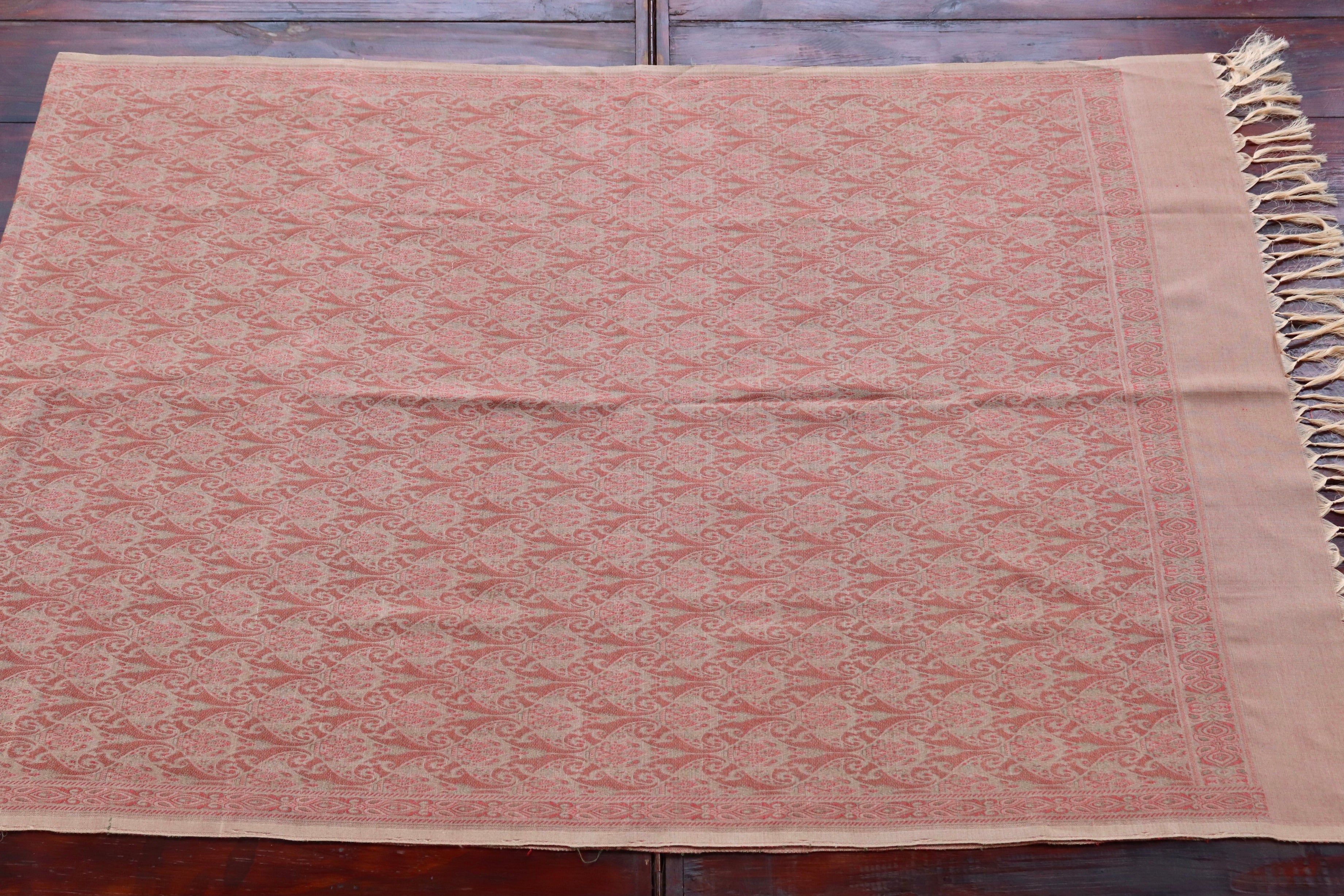 Ivory Pure Wool & Silk Handloom Banarasi Shawl