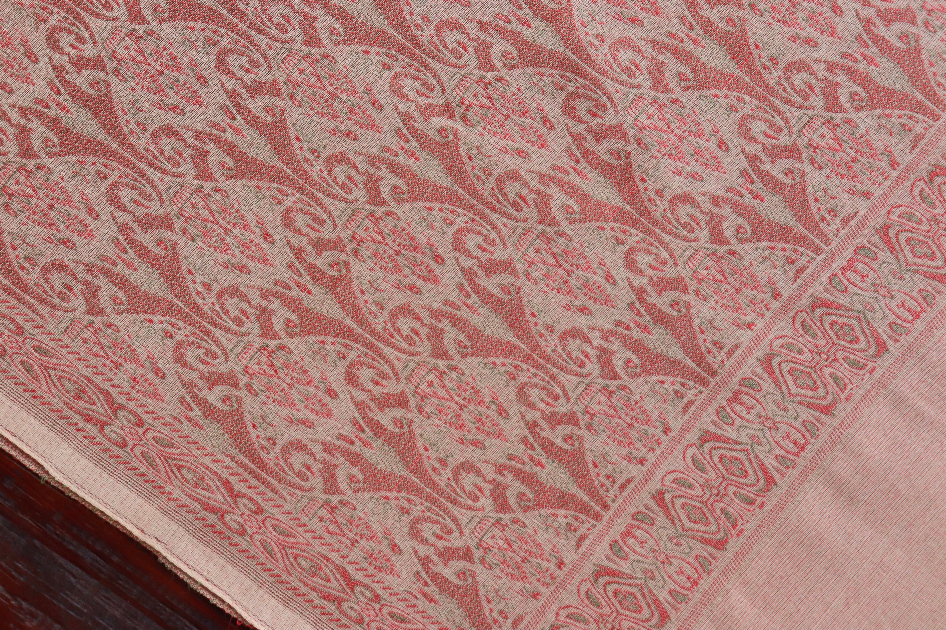 Ivory Pure Wool & Silk Handloom Banarasi Shawl