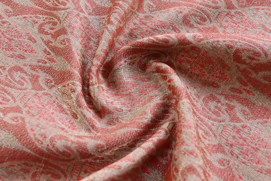 Ivory Pure Wool & Silk Handloom Banarasi Shawl