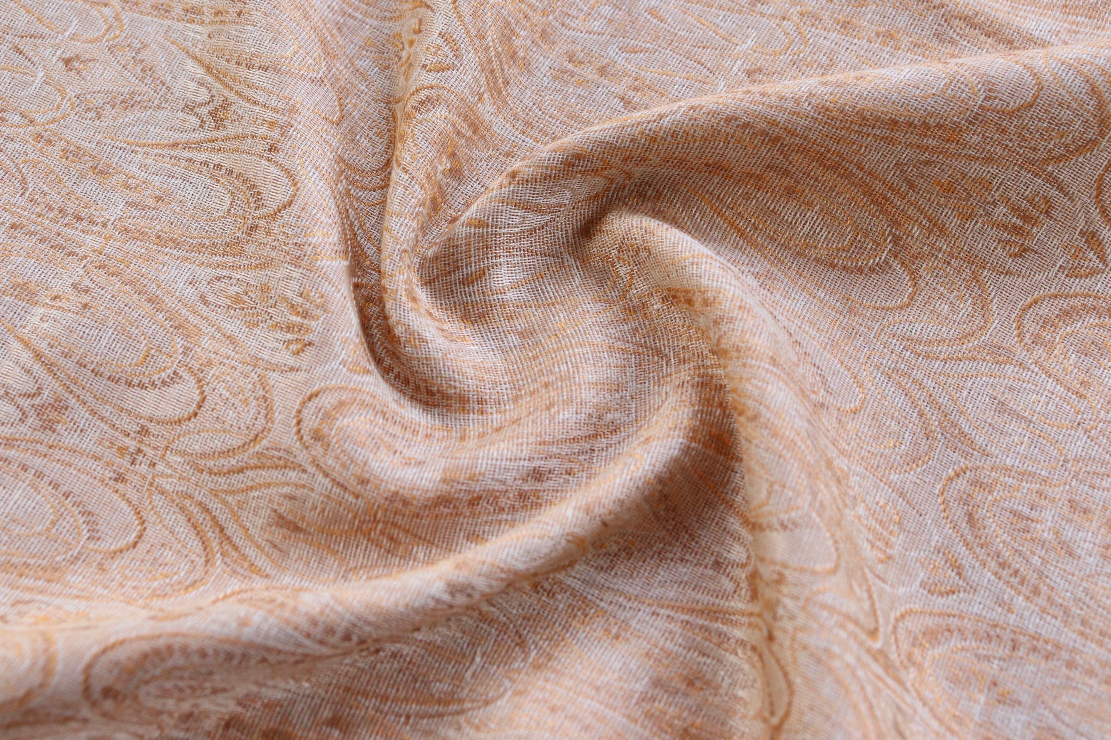 Ivory Pure Wool & Silk Handloom Banarasi Shawl