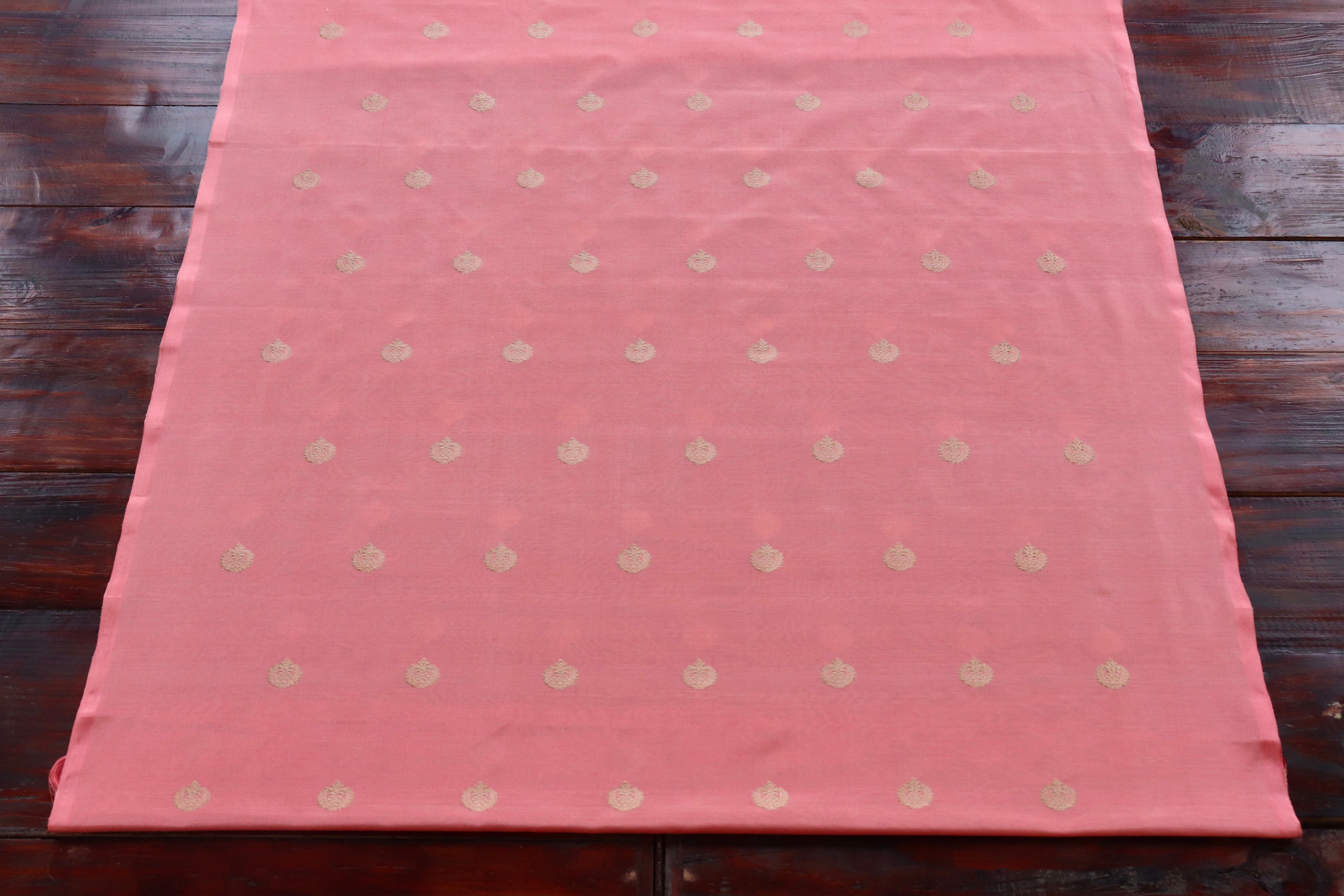 Pink Silk By Cotton Handloom Banarasi Suit Set