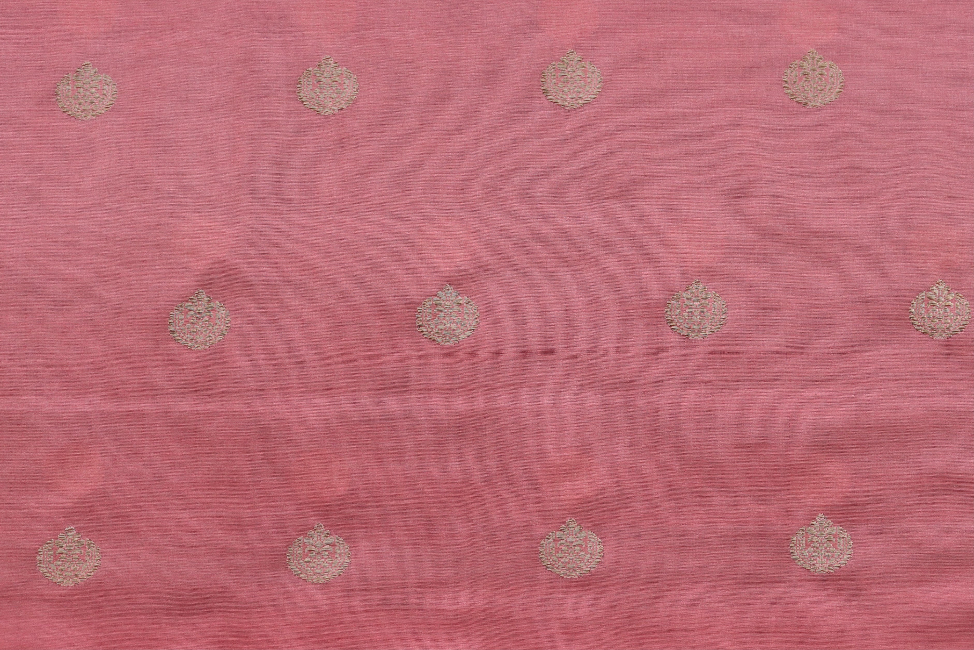 Pink Silk By Cotton Handloom Banarasi Suit Set