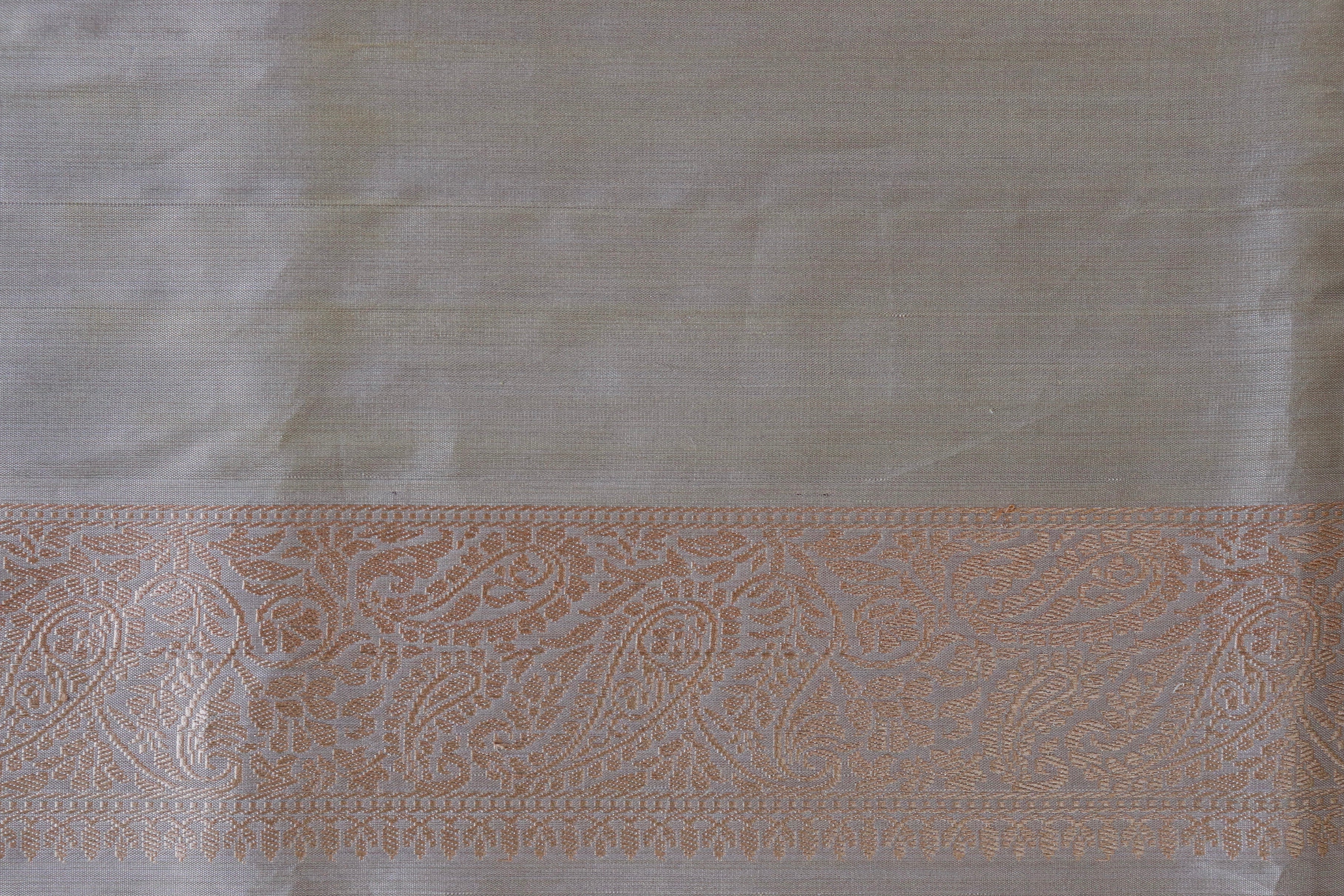 Gold Tissue Meenadar Buta Pure Silk Handloom Banarasi Saree