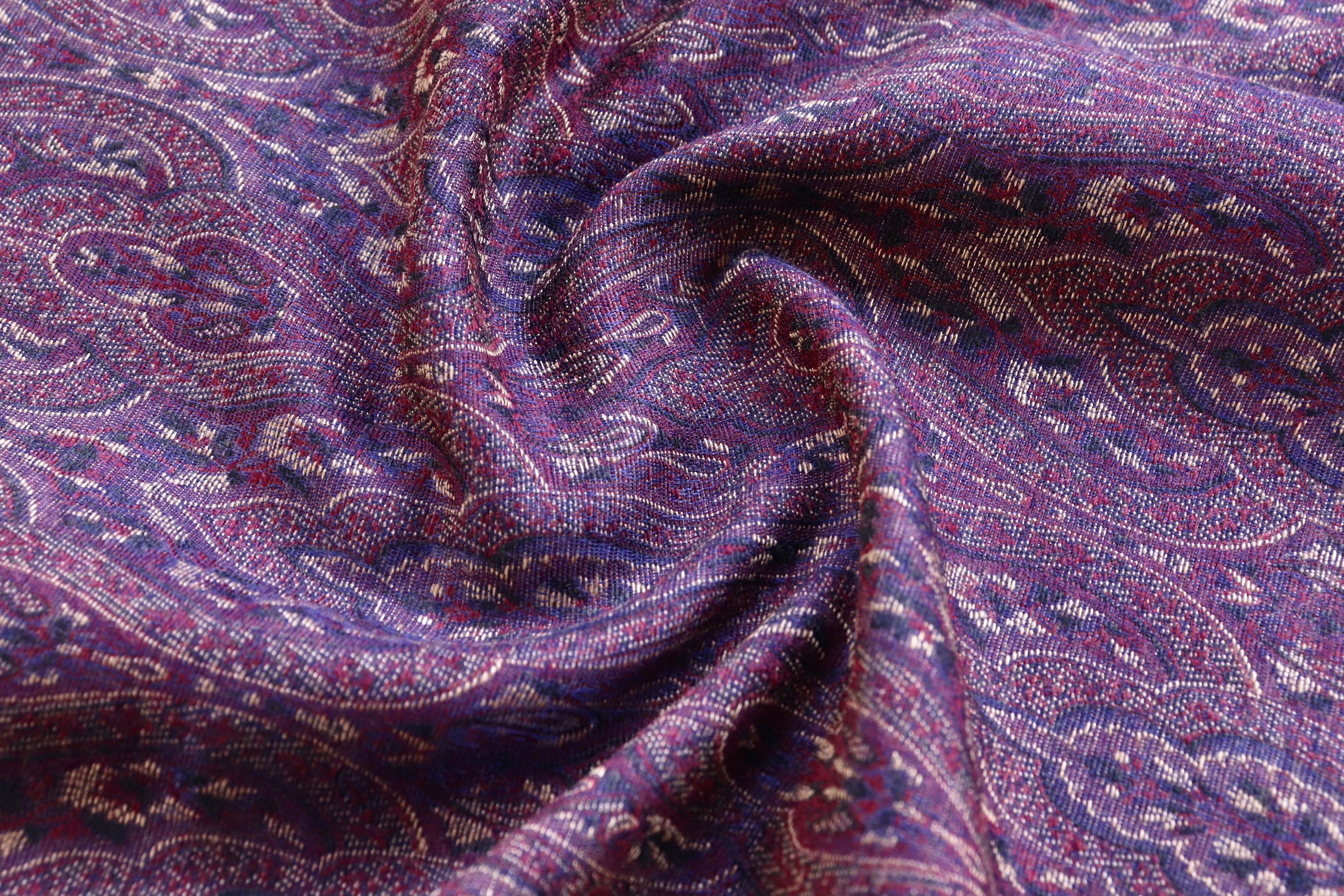 Blue Pure Wool & Silk Handloom Banarasi Shawl