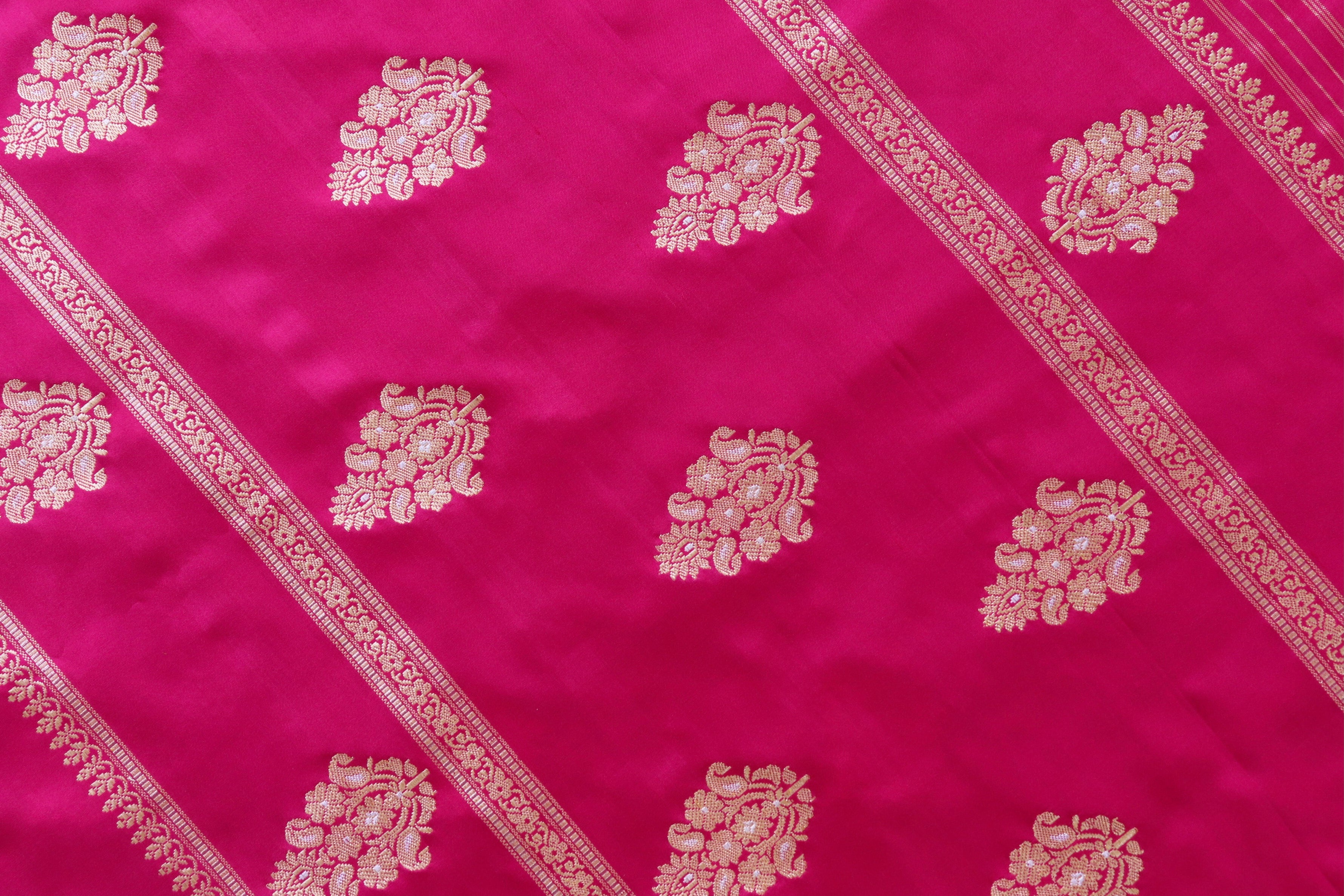 Pink Kadhua Motif Pure Silk Handloom Banarasi Saree