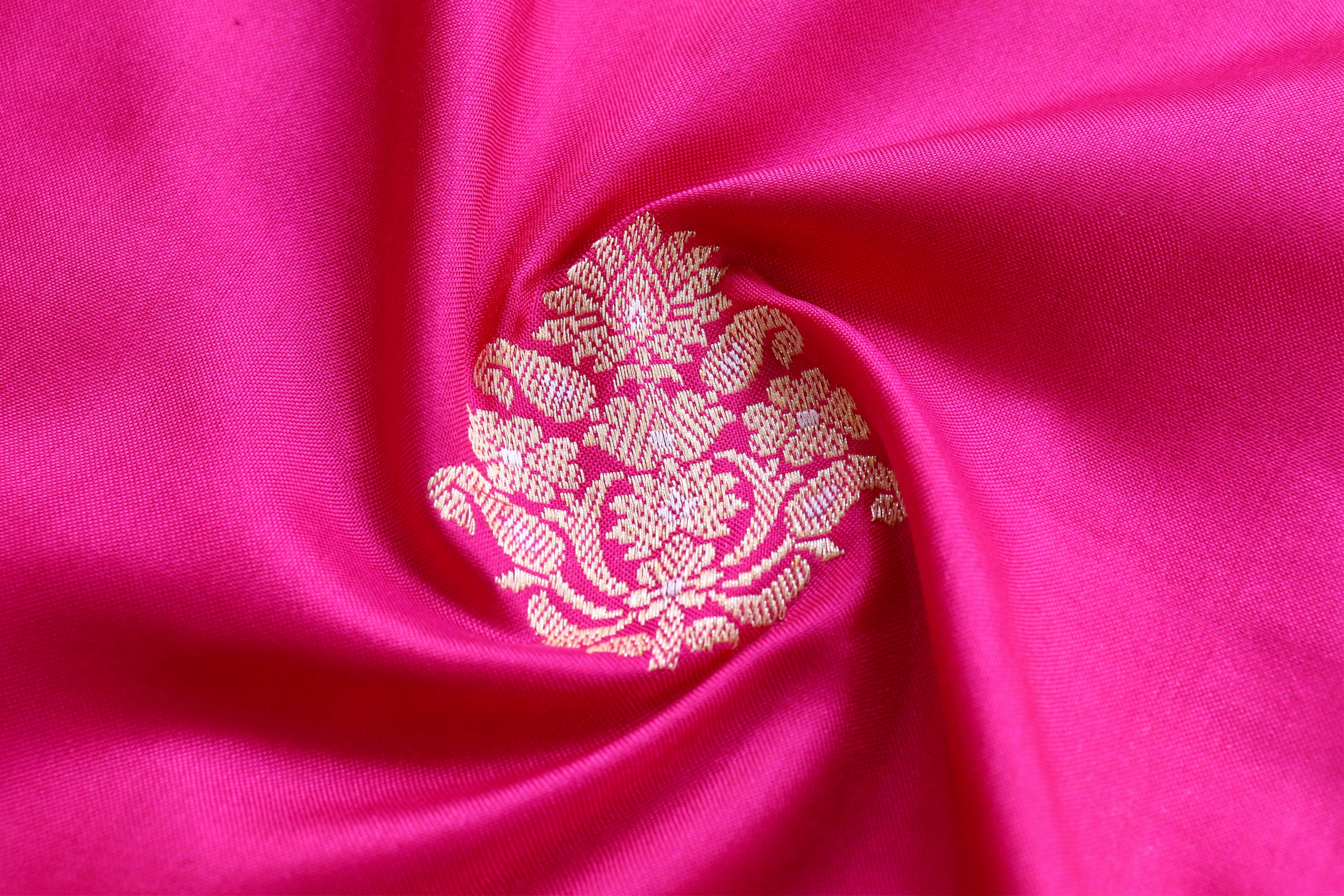 Pink Kadhua Motif Pure Silk Handloom Banarasi Saree