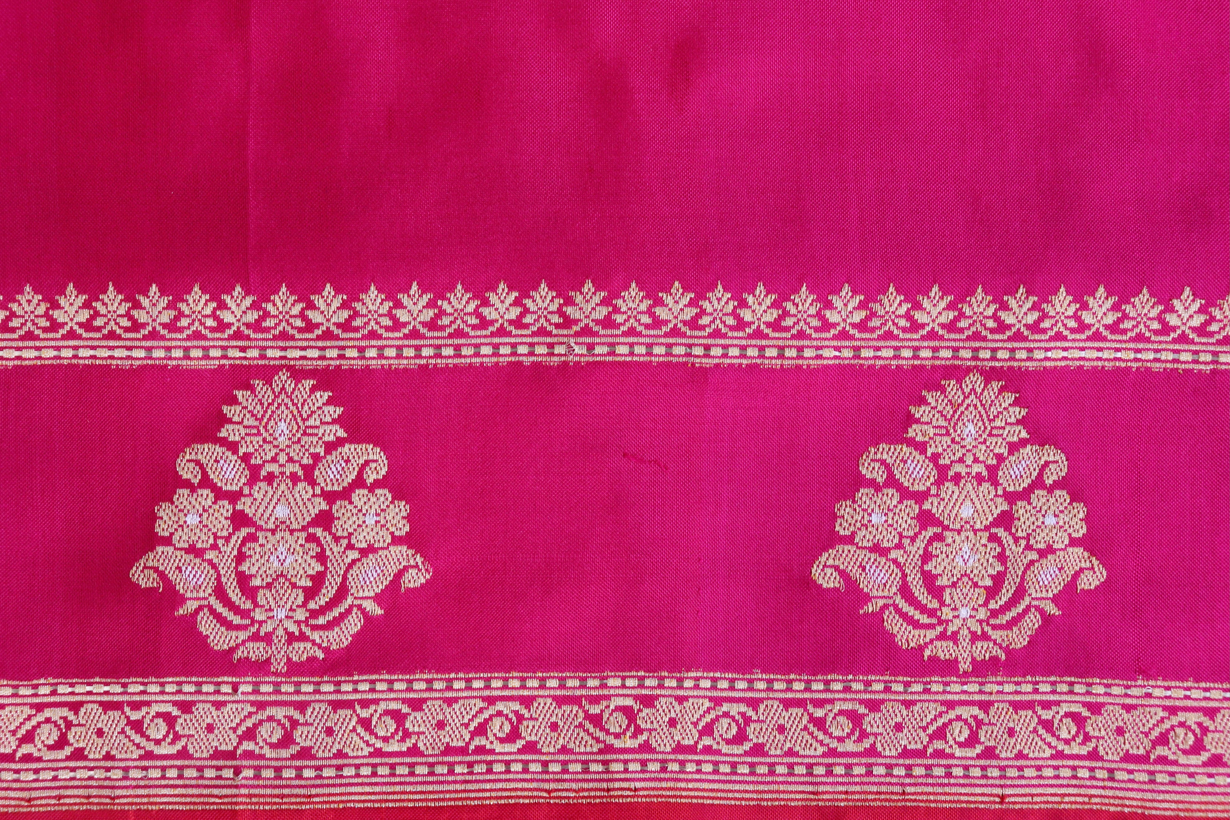 Pink Kadhua Motif Pure Silk Handloom Banarasi Saree