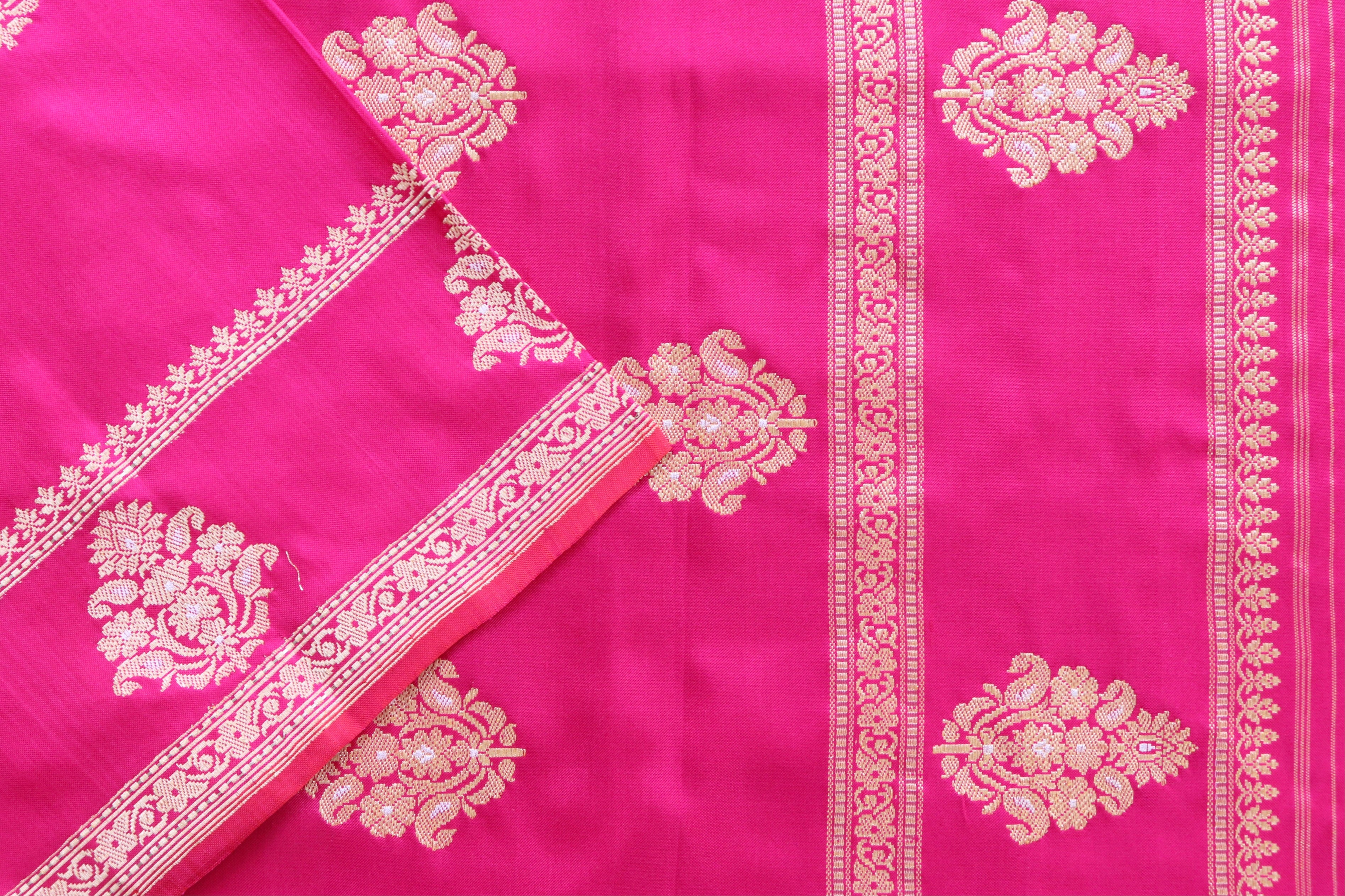 Pink Kadhua Motif Pure Silk Handloom Banarasi Saree