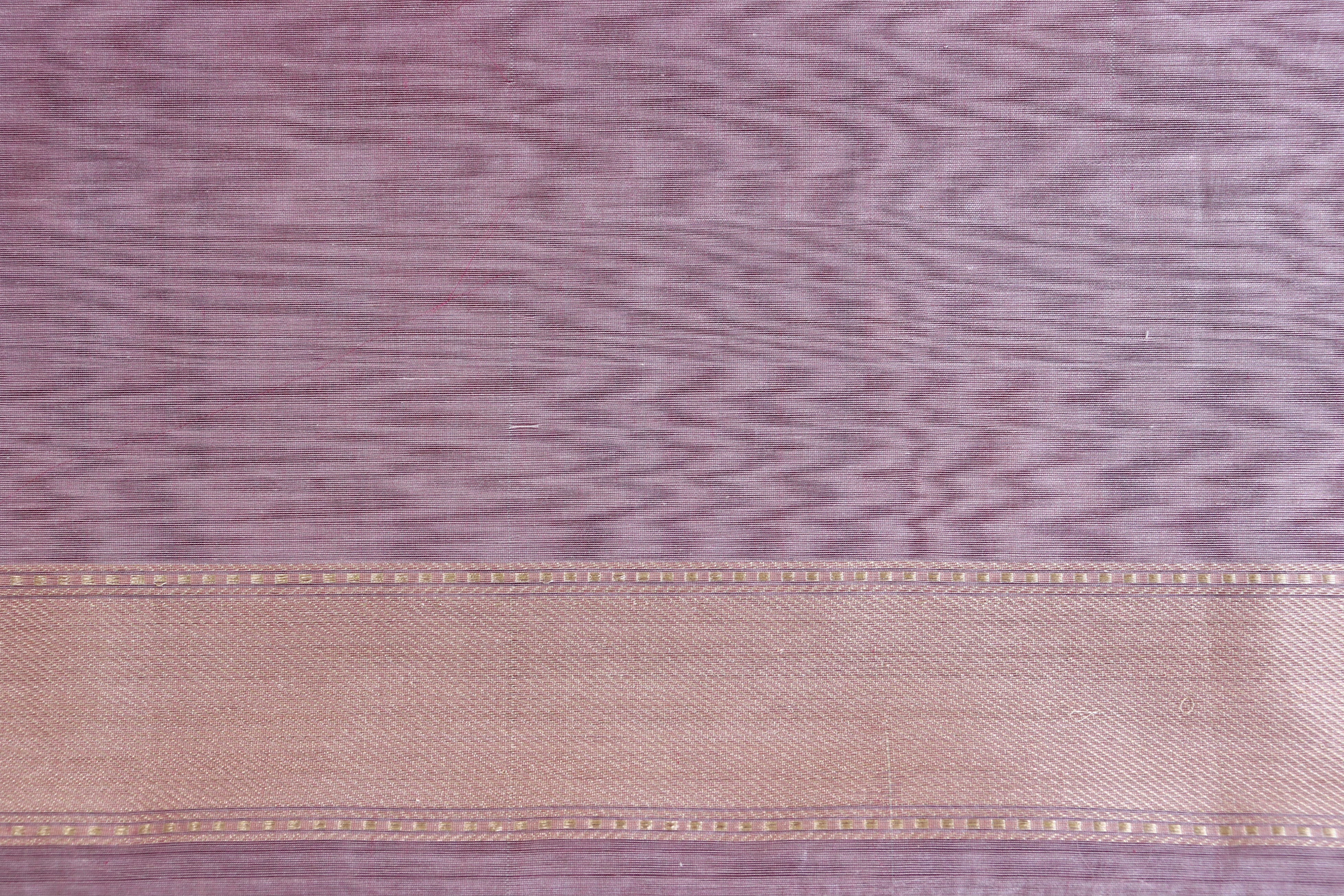 Grey & Pink Organza Kora By Cotton Handloom Saree