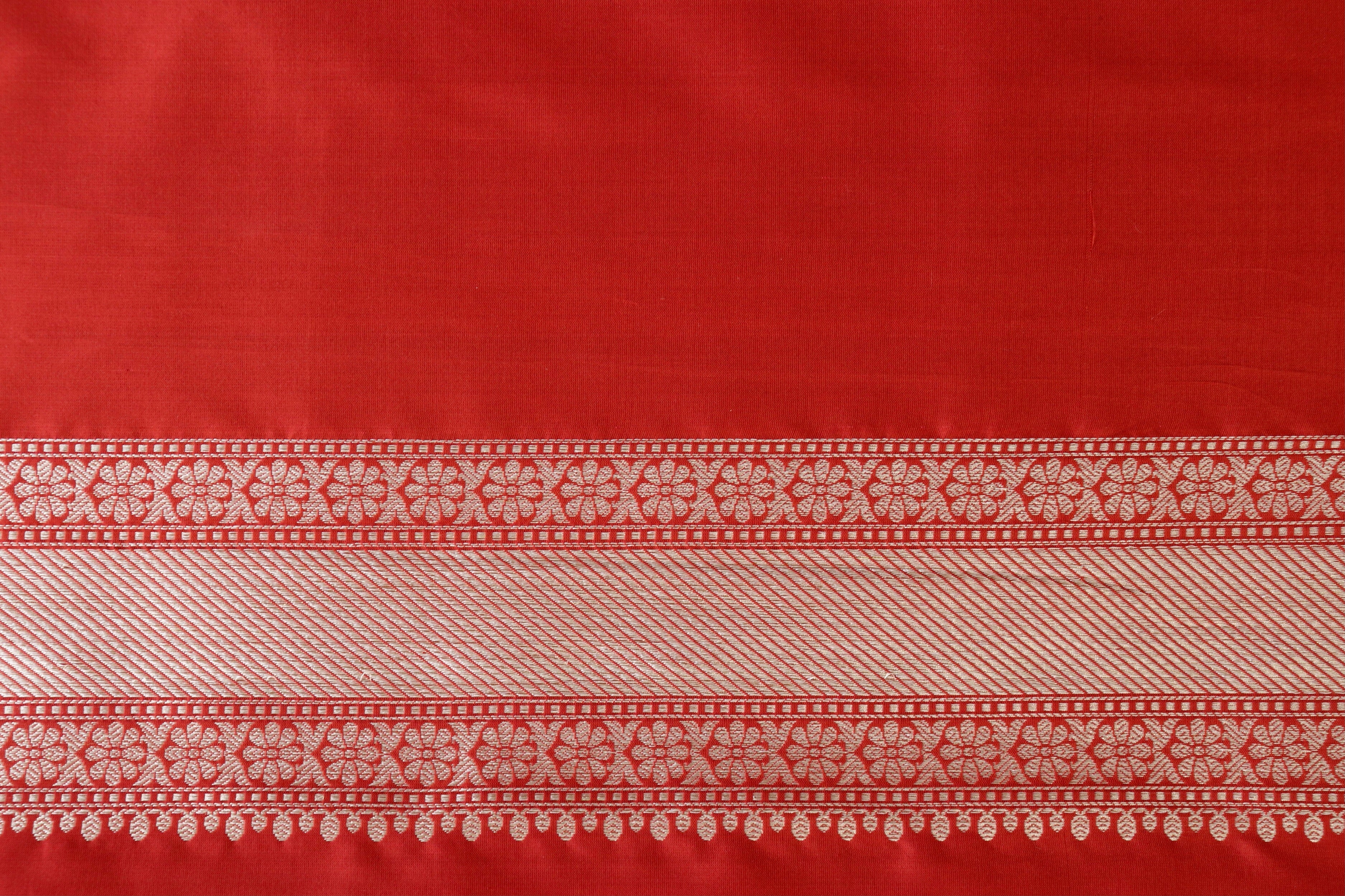 Rust Tanchoi Pure Silk Handloom Banarasi Saree