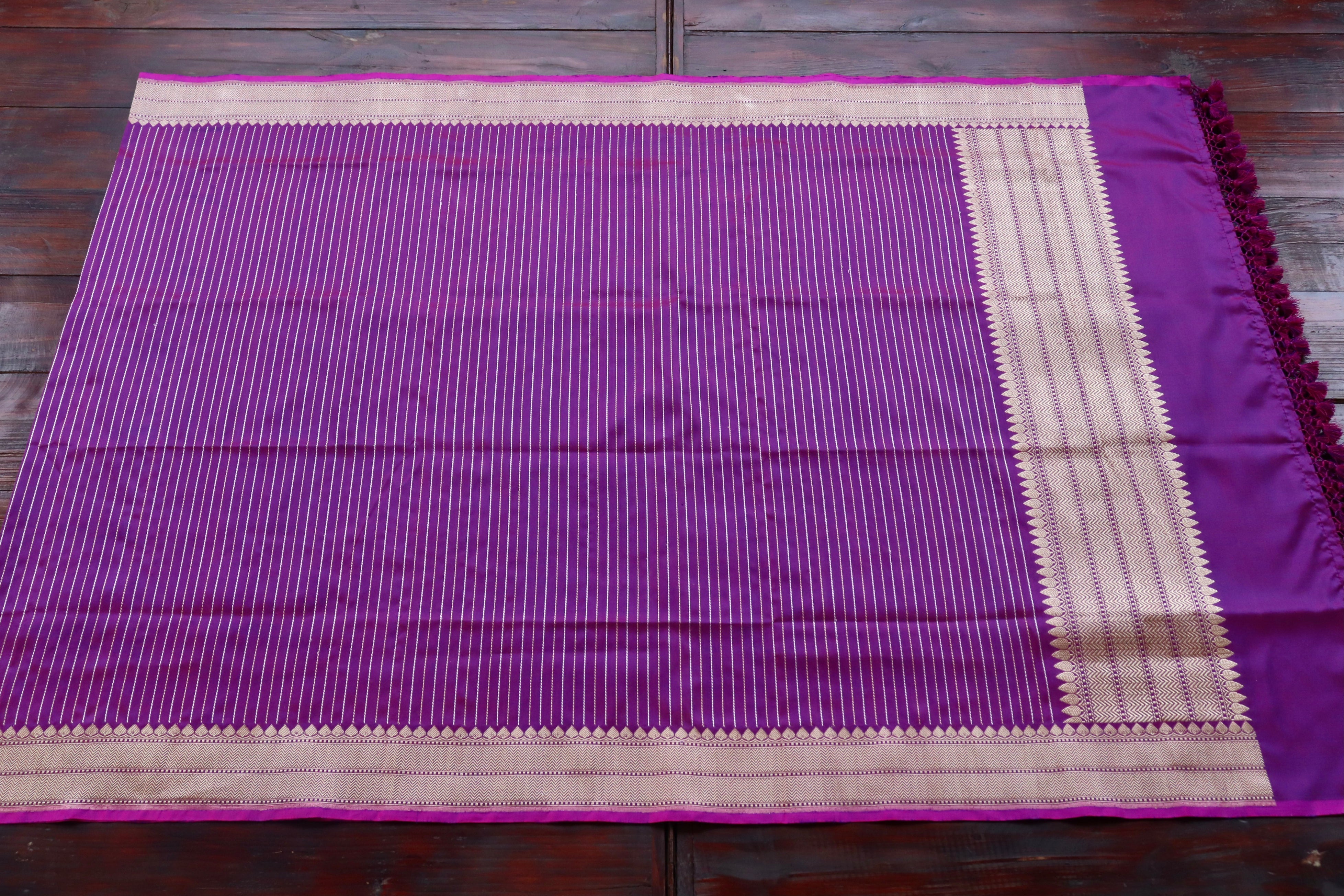 Purple Pure Silk Handloom Banarasi Dupatta