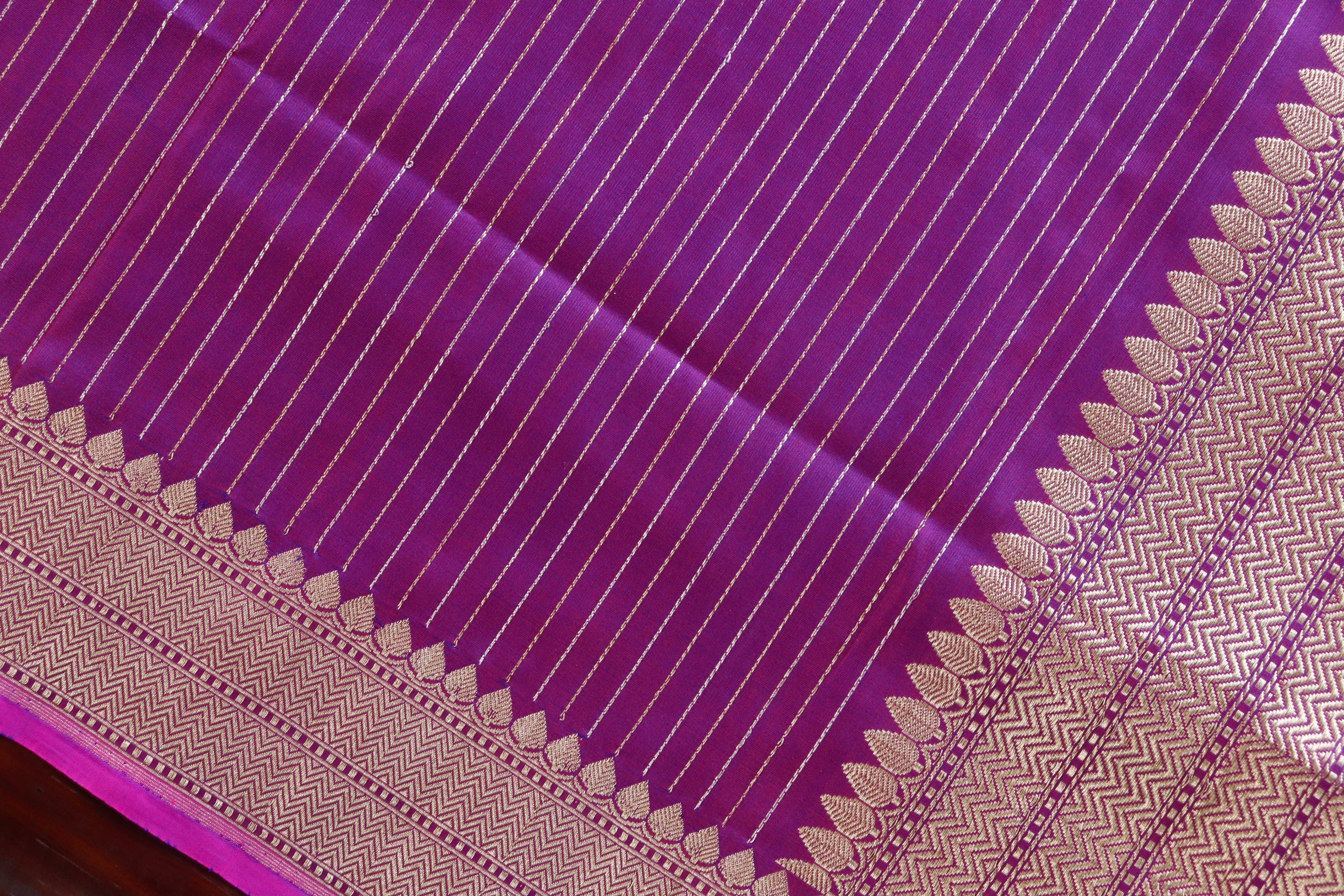 Purple Pure Silk Handloom Banarasi Dupatta