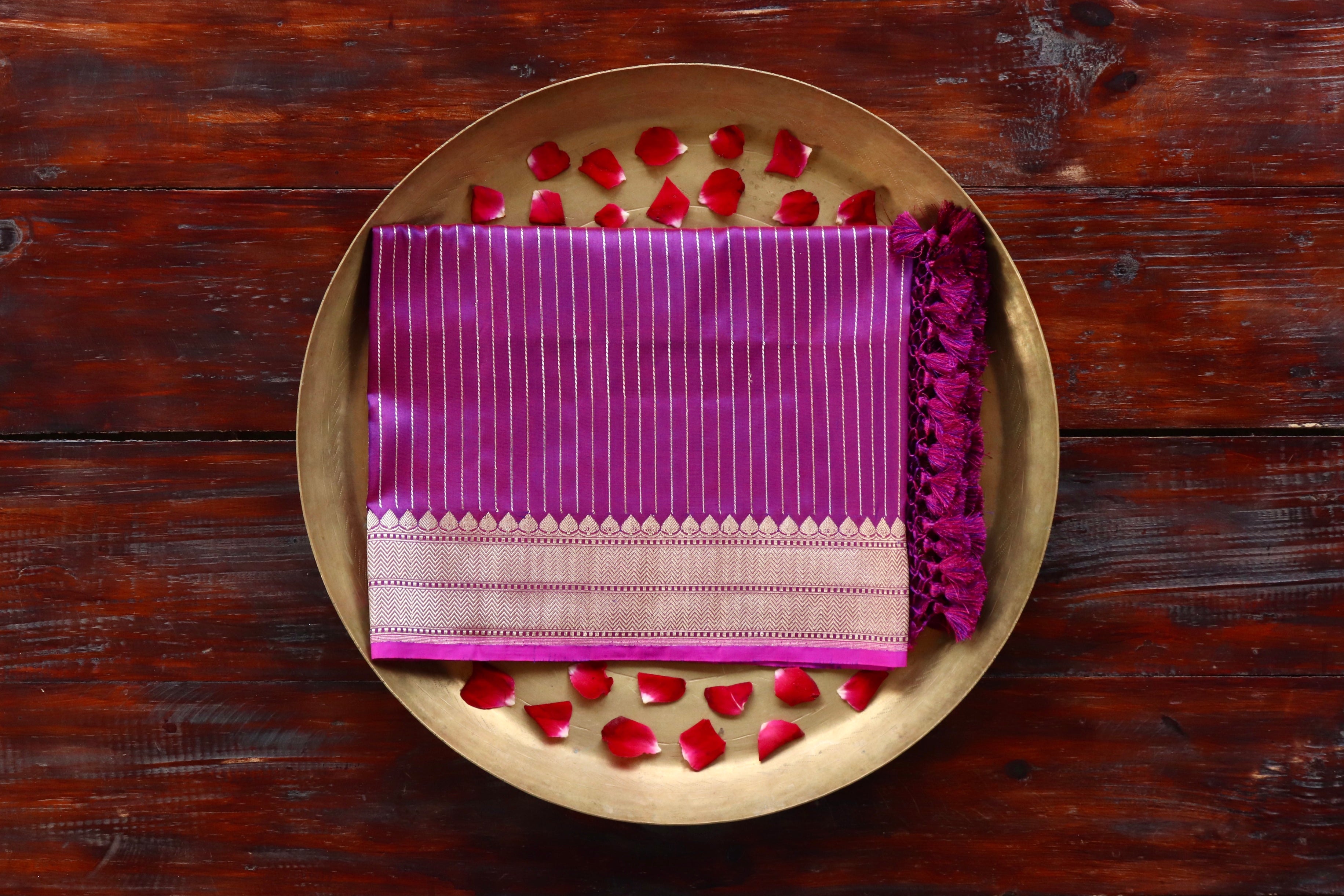 Purple Pure Silk Handloom Banarasi Dupatta