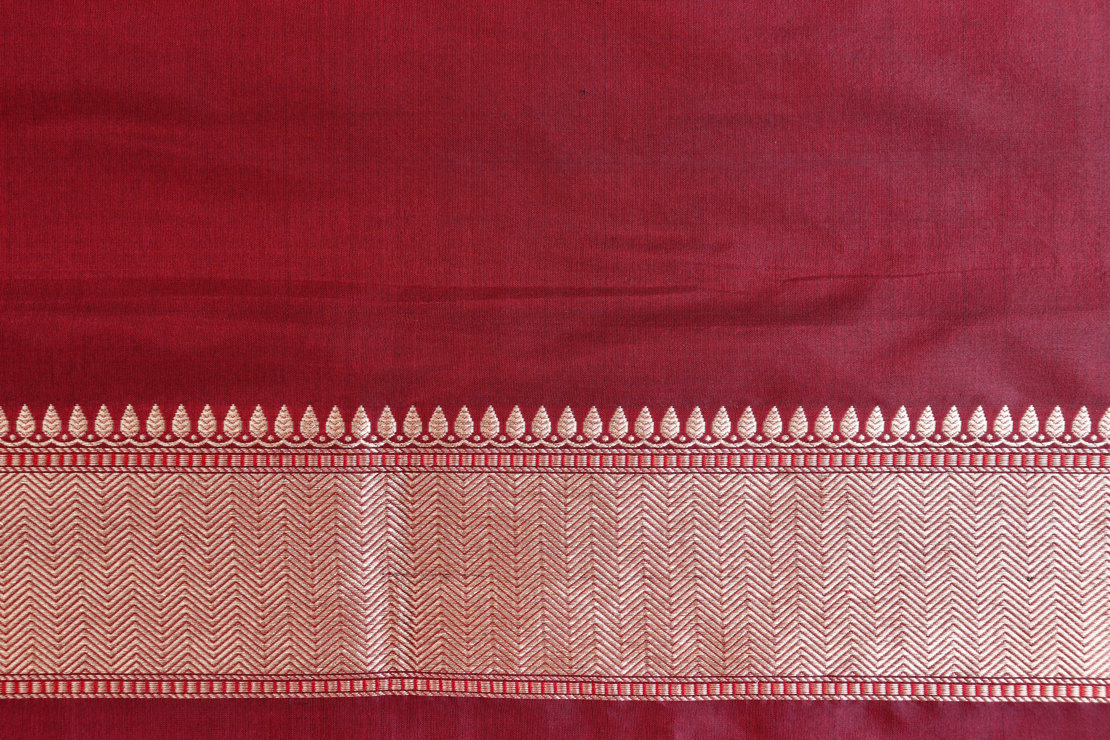 Burgundy Meenadar Handwoven Banarasi Tanchoi Silk Saree