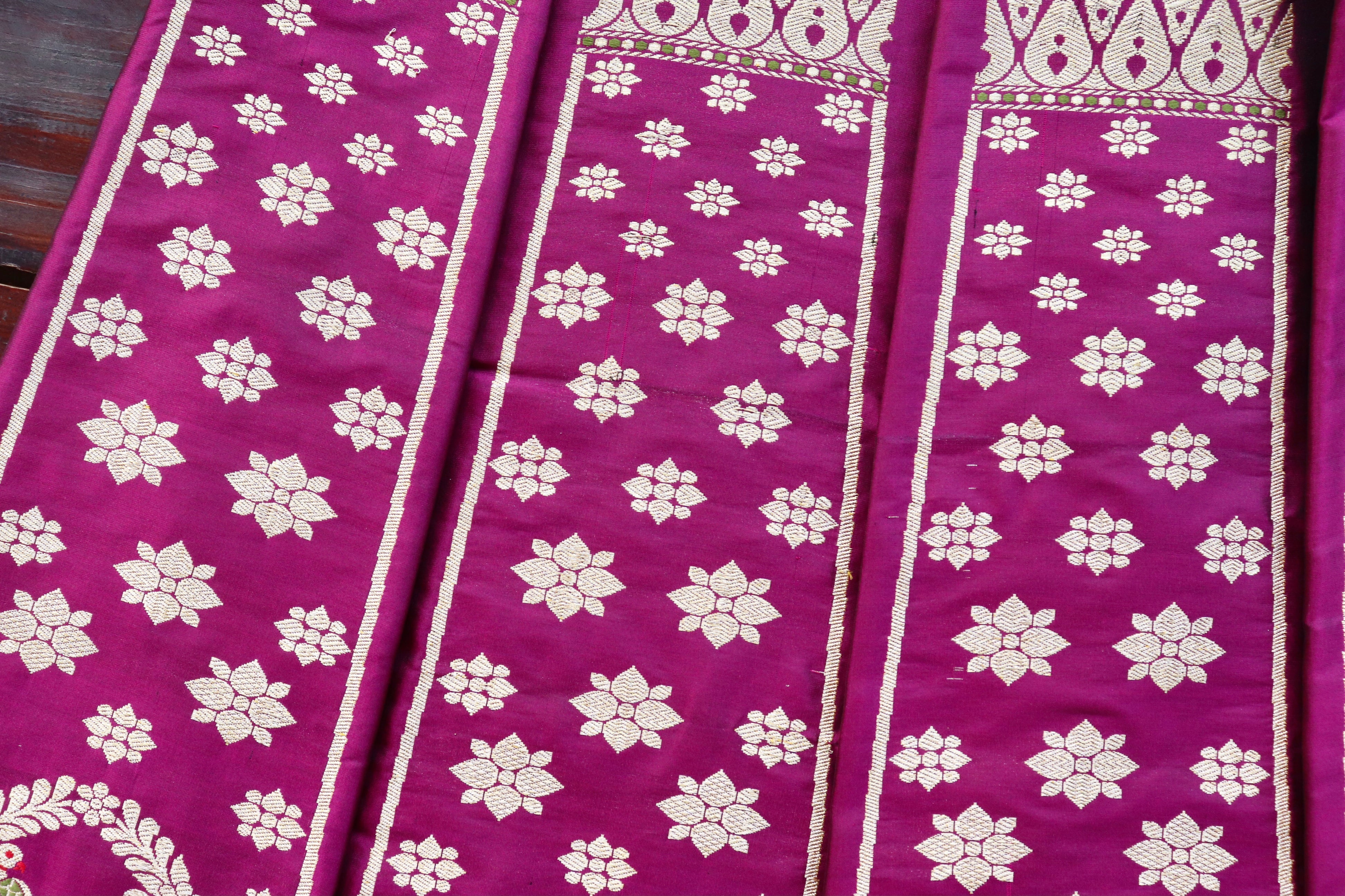 Purple Kadhua Pure Silk Banarasi Lehenga