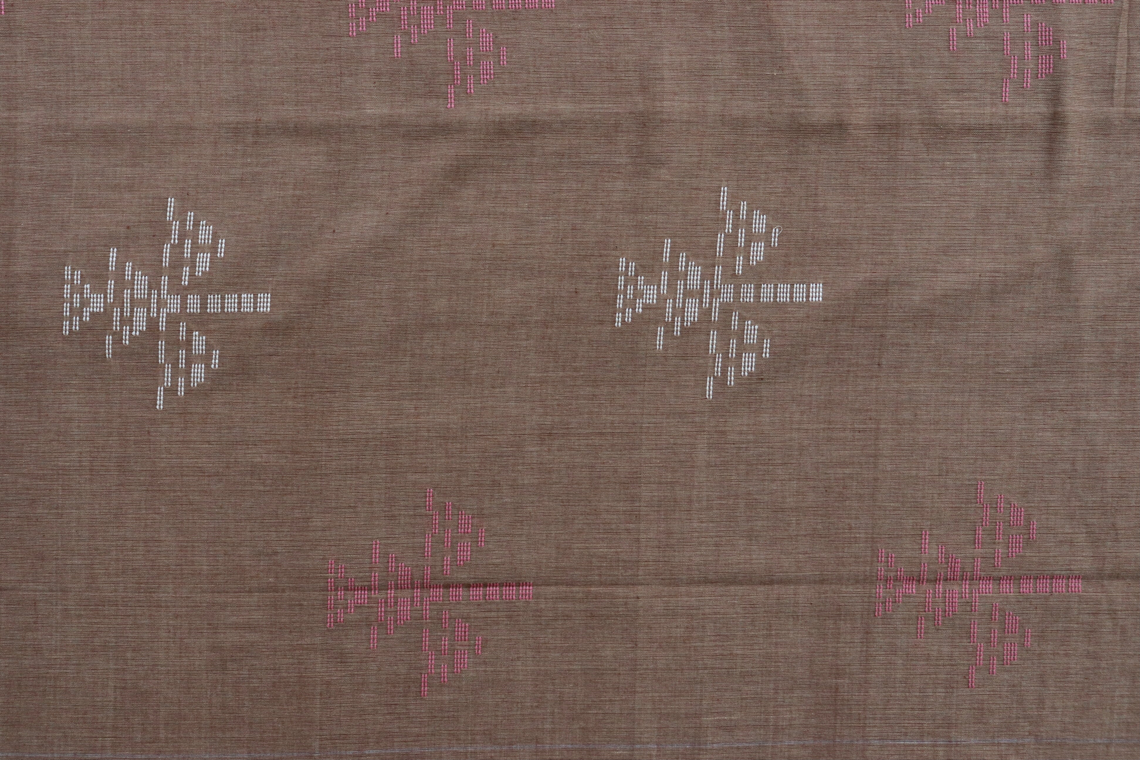 Saumya Brown Handwoven Baavanbuti Cotton saree